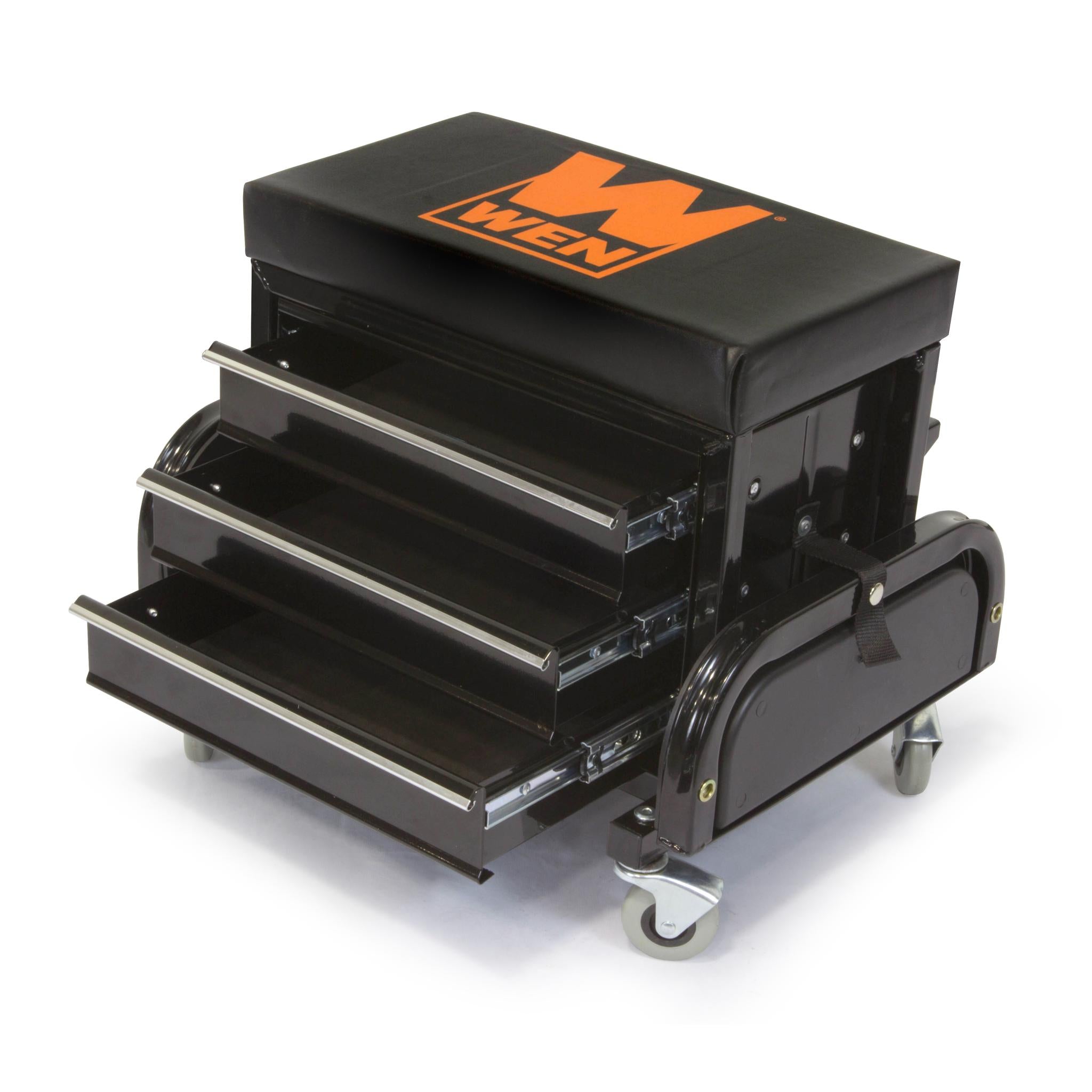 WEN GG1350 350 lb Capacity Rolling Tool Chest with Glider Seat - Perfect for Garage Organization & Workshop Storage