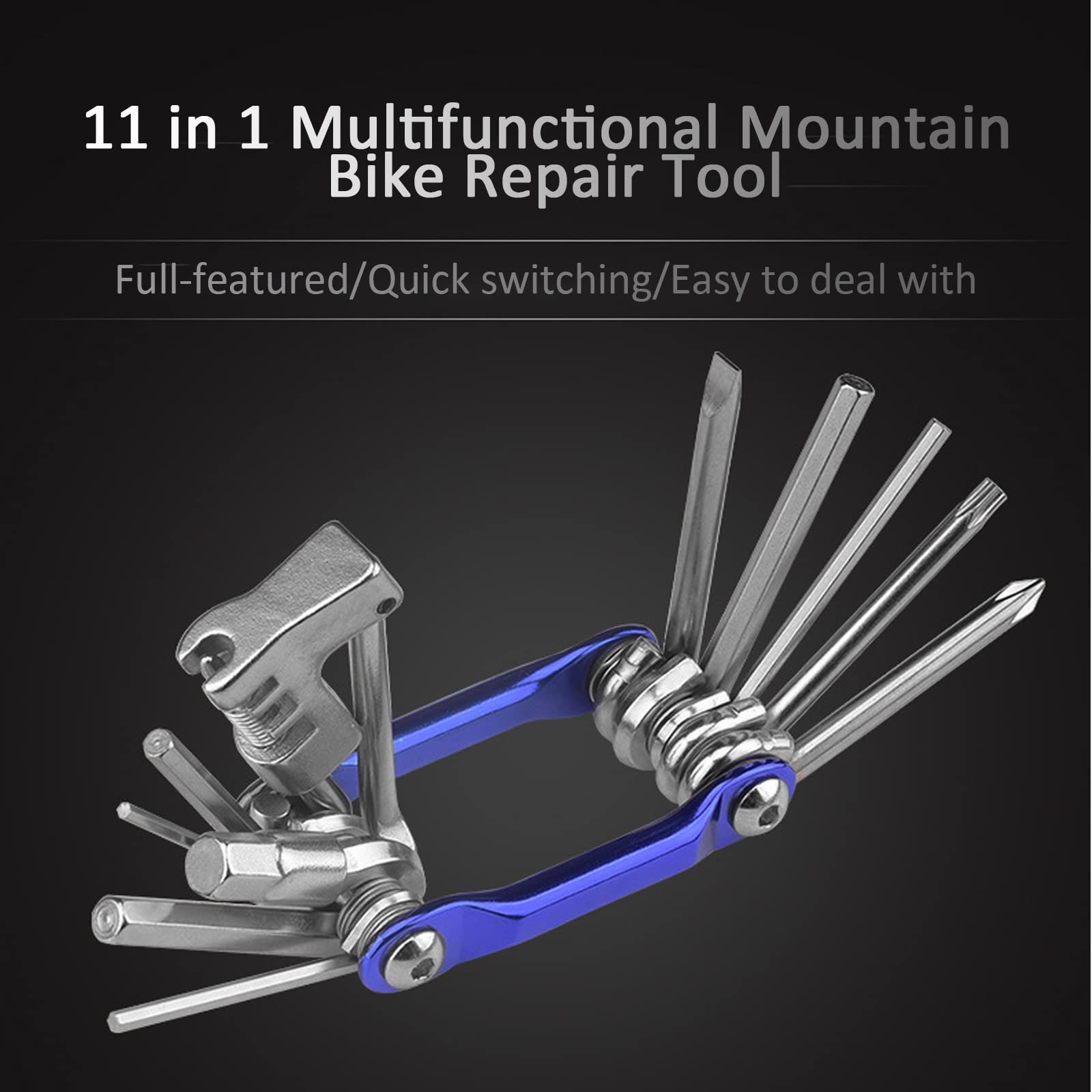 OUKENS 11-in-1 Bicycle Repair Tool Kit - Professional Mountain Bike Maintenance Tools for Cycling Enthusiasts | Perfect for Road Trips, Trail Repairs & Home Bike Maintenance