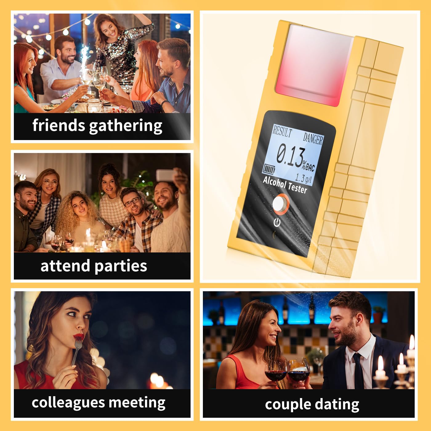 **Flagfront Professional-Grade Portable Breathalyzer – High Accuracy Alcohol Tester with Digital LCD Display, Direct Blow Technology & USB-C Charging – Ideal for Personal Use, Workplace Safety, and Responsible Driving**