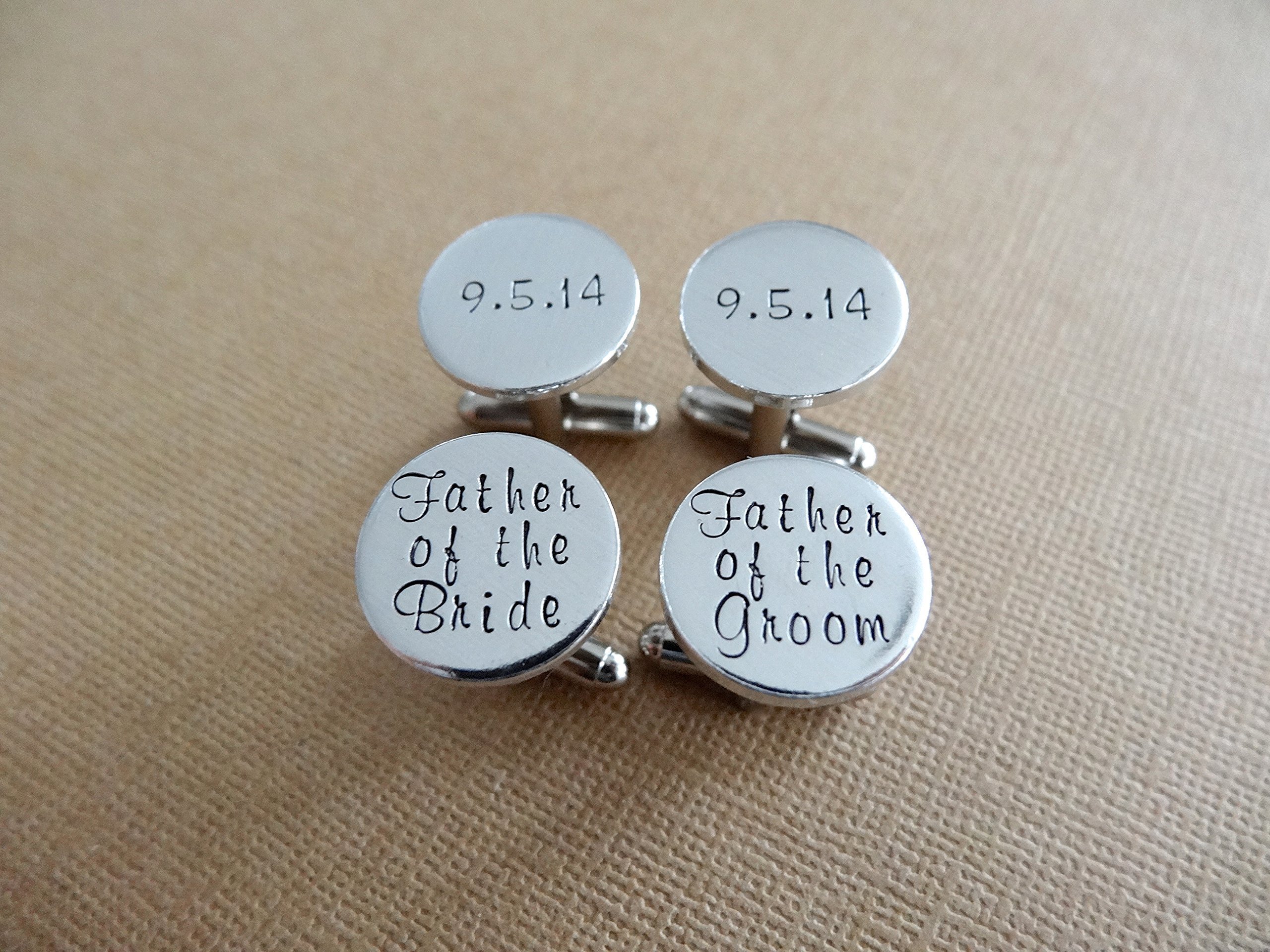 Father of Bride & Groom Cufflinks Set - Wedding Gift for Dads