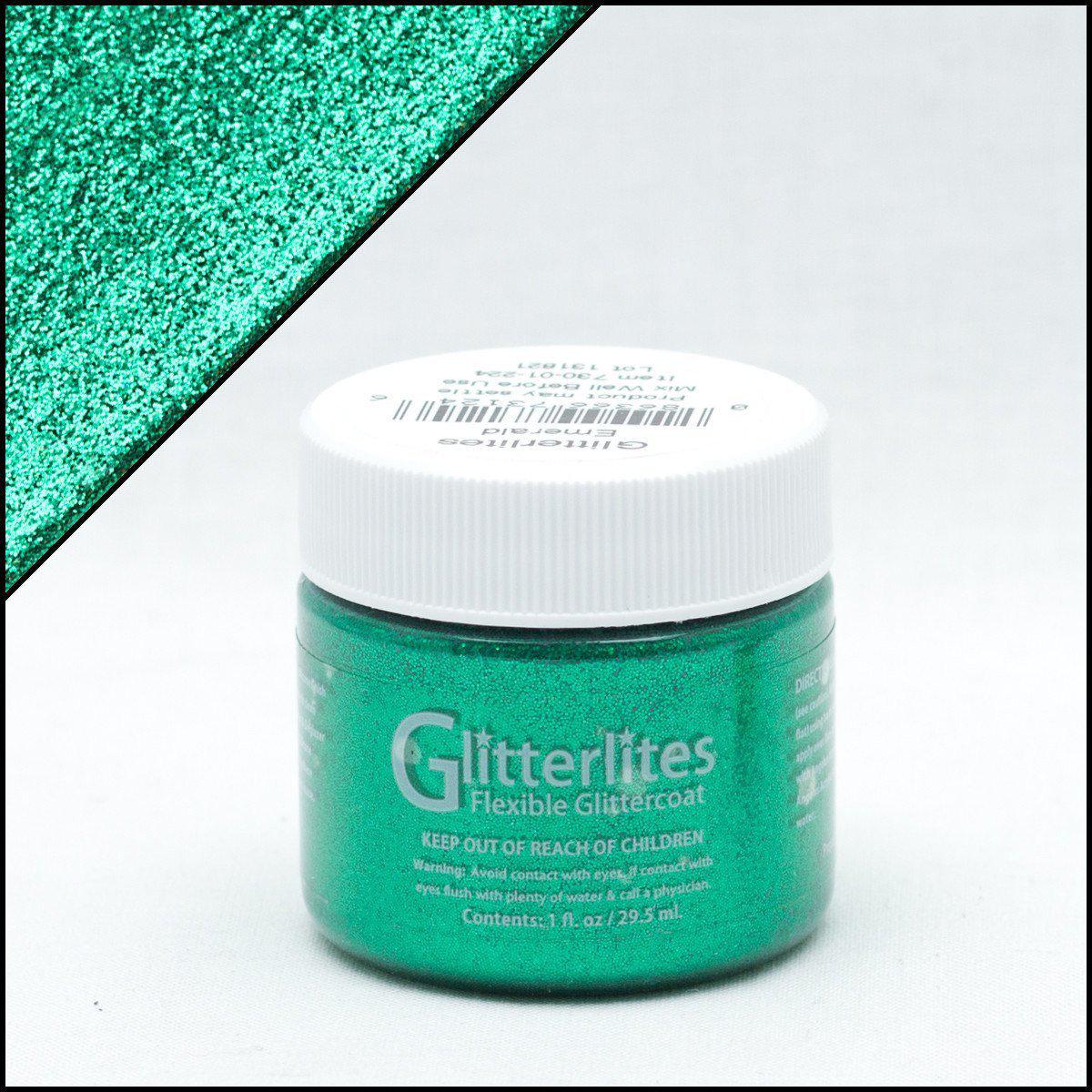 Angelus Emerald Glitter Leather Paint - High-Quality for Shoes, Bags & DIY Crafts | Perfect for Customizing & Repairing Leather Accessories