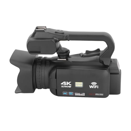 4K Vlogging Camera with 64MP & 18x Digital Zoom - WiFi Night Vision Camcorder with 4-inch Touch Screen, Microphone, Remote Control & Fill Light - Perfect for YouTube, Travel Videos, Live Streaming & Low Light Recording