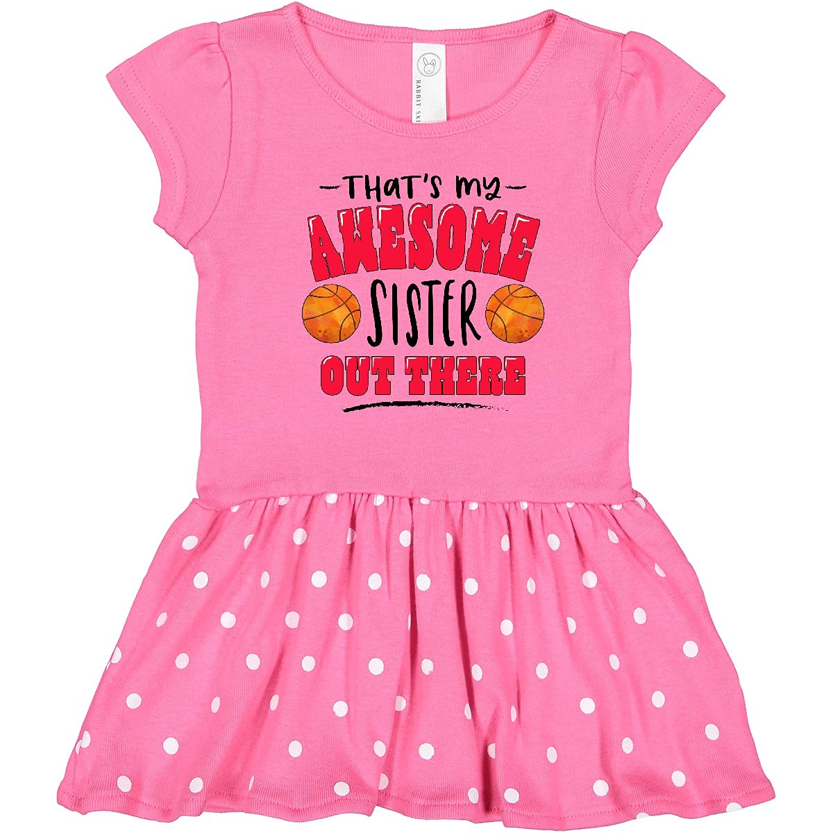 Inktastic Awesome Sister Basketball Toddler Dress for Play & Gifting