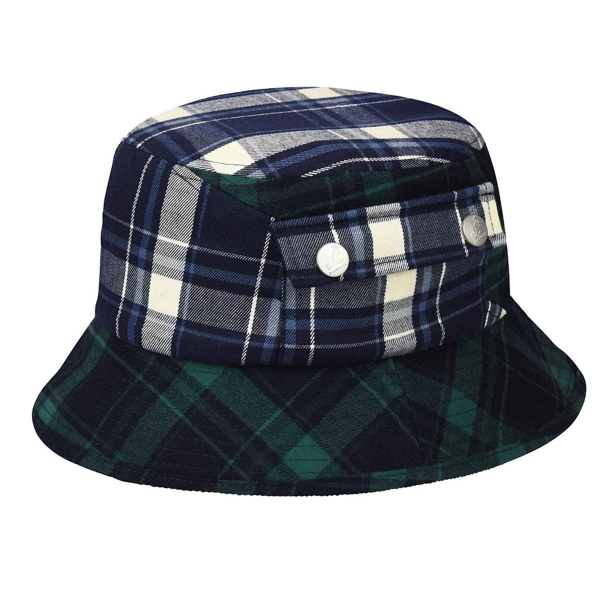 Kangol Plaid Bucket Hat for Men & Women - Classic Cotton Twill Adjustable Unisex Sun Hat for Outdoor, Beach, and Casual Wear