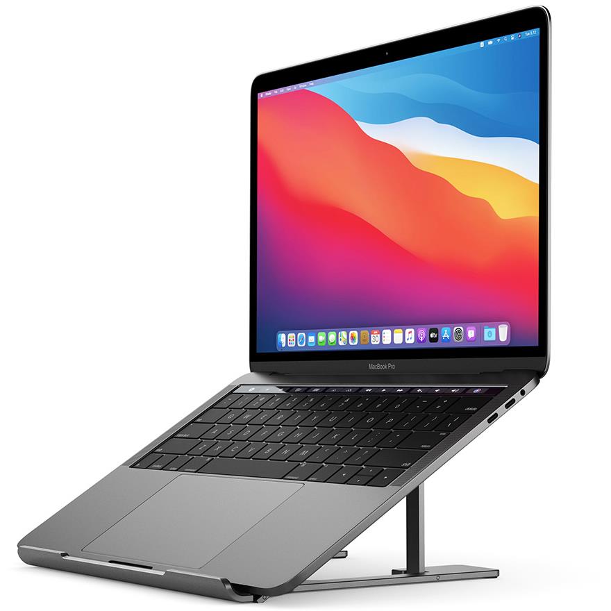ALOGIC Metro Adjustable Folding Laptop Stand for MacBook & Notebooks - Space Grey | Ergonomic Portable Computer Riser for Home, Office & Travel Use