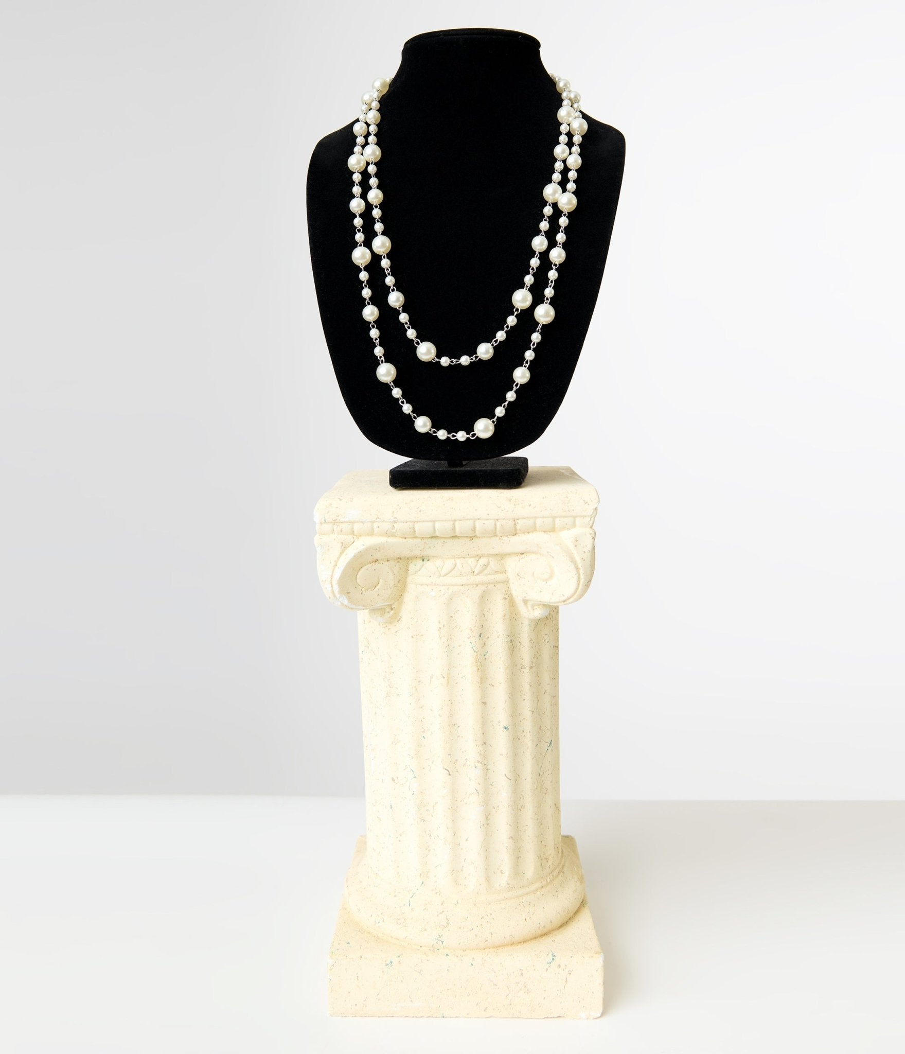 Vintage 1920s Style Long Multi-Layer Pearl Necklace for Women - Elegant Gatsby Party, Wedding, and Evening Wear Accessory