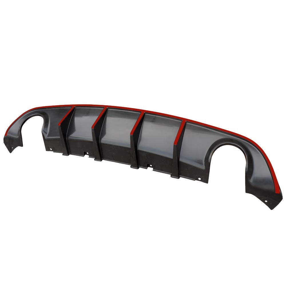 IKON MOTORSPORTS V3 Style Rear Diffuser with Red Reflective Tape - Compatible with 2015-2023 Dodge Charger SRT | Aggressive Look & Enhanced Aerodynamics | Perfect for Car Enthusiasts & Street Racing