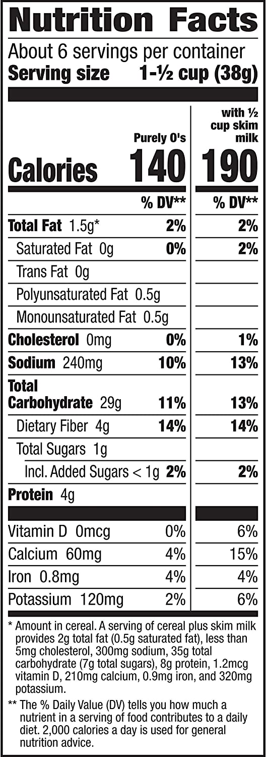 Organic Cascadian Farm Purely O's Cereal - Gluten-Free Oat O's Breakfast Cereal, Non-GMO, Vegan Friendly - Perfect for Healthy Breakfast & Snacking at Home or Office