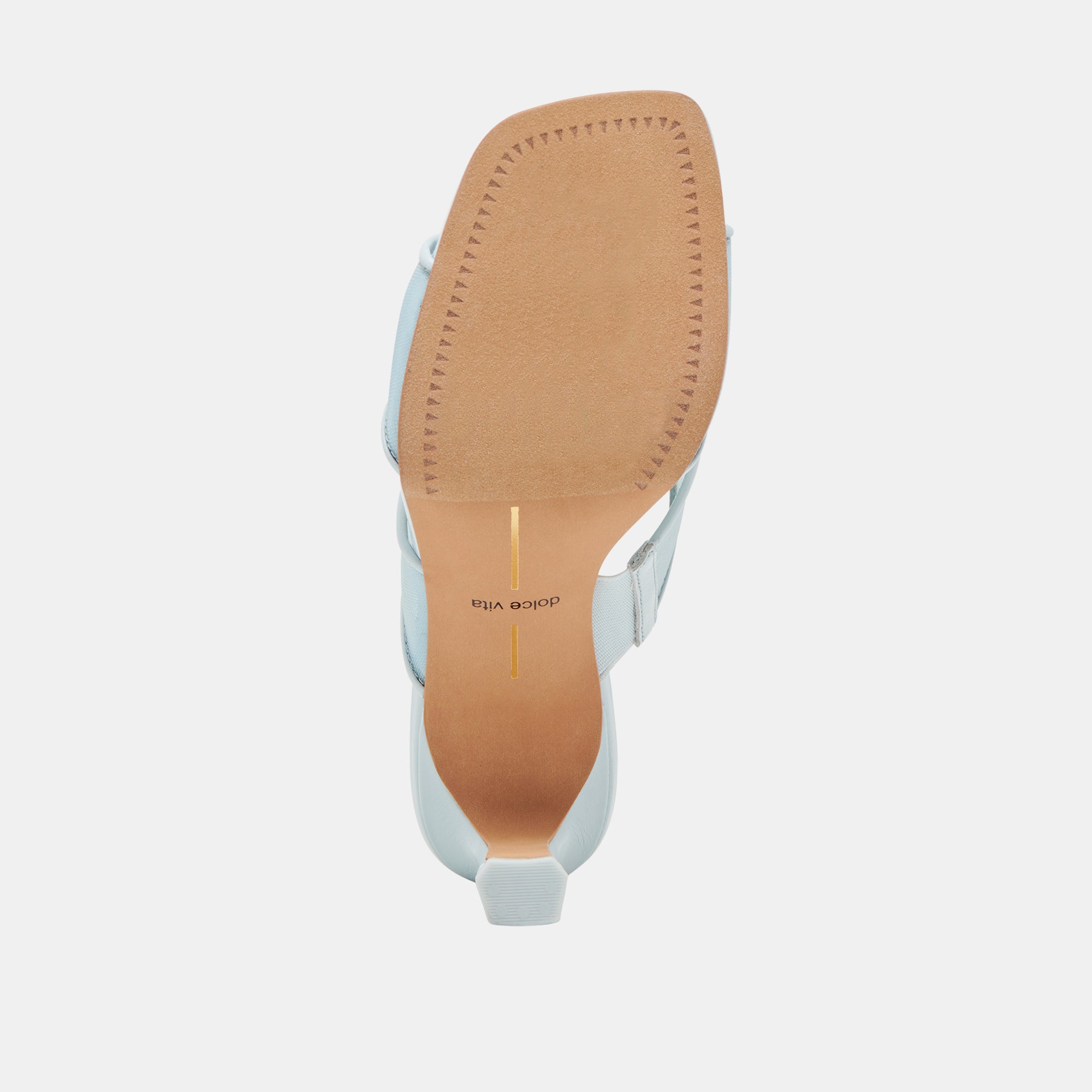 GITEL Women's Wide Heel Sandals in Ice Blue Mesh - Comfortable Summer Shoes for Beach, Party, and Casual Wear