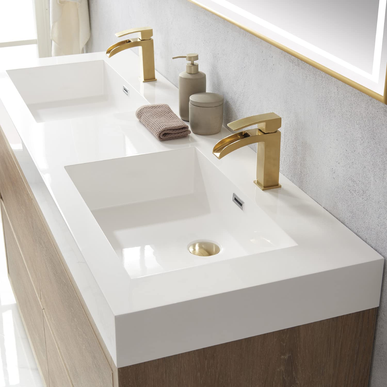 VINNOVA Huesca 36 Inch Bathroom Vanity with Sink - Solid North American Oak Wood - Modern Farmhouse Style for Bathroom Remodel & Home Decor