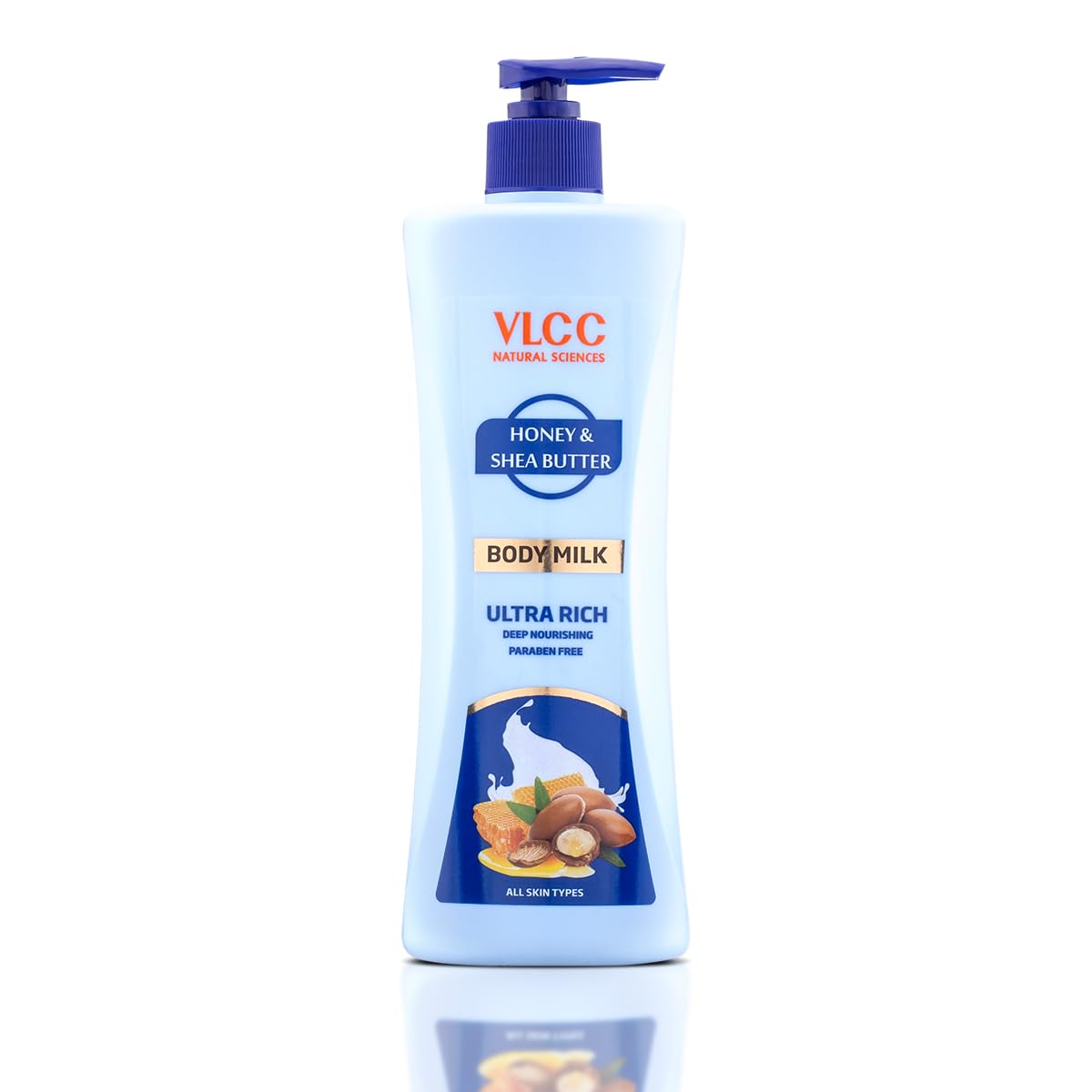VLCC Honey and Shea Butter Body Milk - 400ml | Hydrating & Nourishing Body Lotion for Dry Skin | Paraben-Free, Wrinkle-Reducing Moisturizer | Smooths & Softens Skin with Long-Lasting Hydration | Perfect for Daily Skincare Routine & Post-Shower Moisturizing