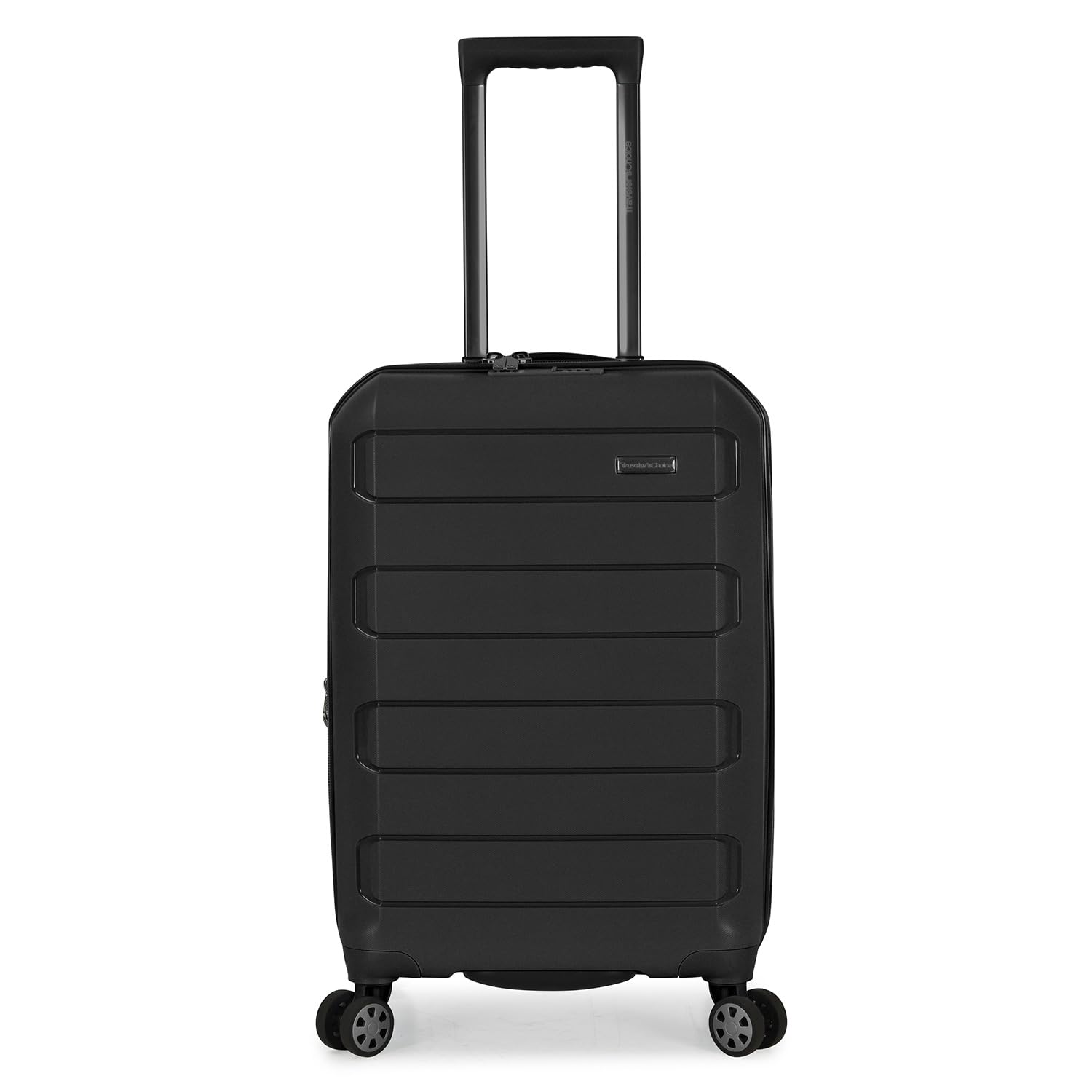 Traveler's Choice Pagosa Durable Expandable Hardshell Spinner Suitcase - Black Check-in Luggage for Air Travel & Business Trips