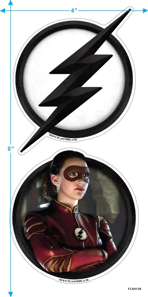 The Flash TV Series Jesse Quick Logo T-Shirt & Stickers Set - Official DC Comics Merchandise for Fans, Cosplay & Superhero Collectors - Perfect for Gifts, Comic Con & Superhero Theme Parties