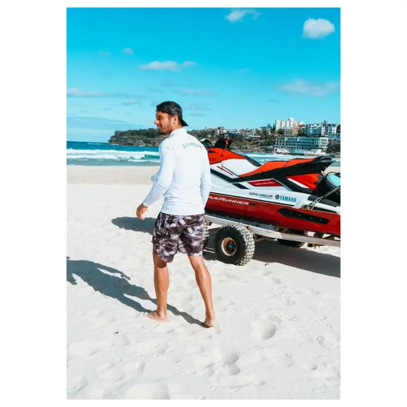 Men's Long Sleeve Rash Guard UPF 50+ Sun Protection - Swimcore Quick Dry Swim Shirt for Surfing, Swimming & Water Sports