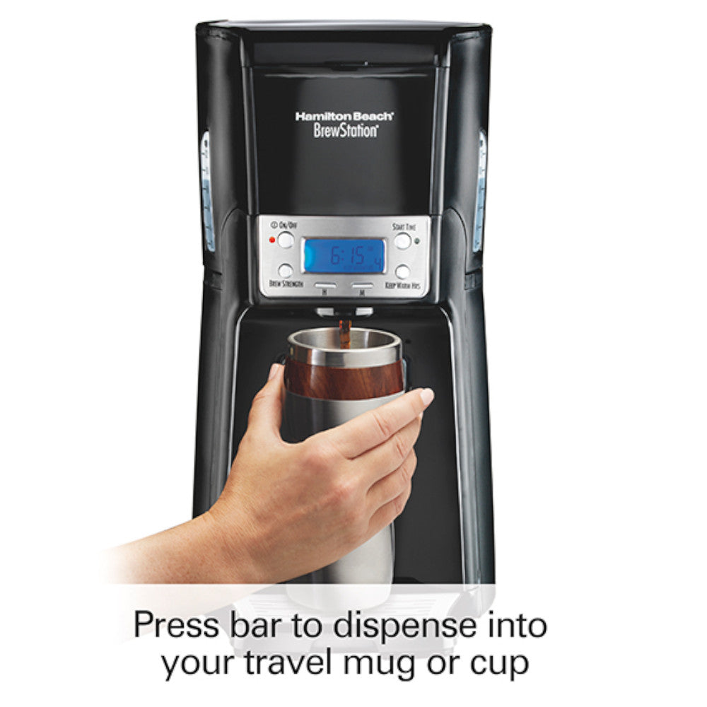Hamilton Beach BrewStation 12-Cup Programmable Coffee Maker with Hot Water Dispenser - Model 48463C - Perfect for Home, Office & Entertaining