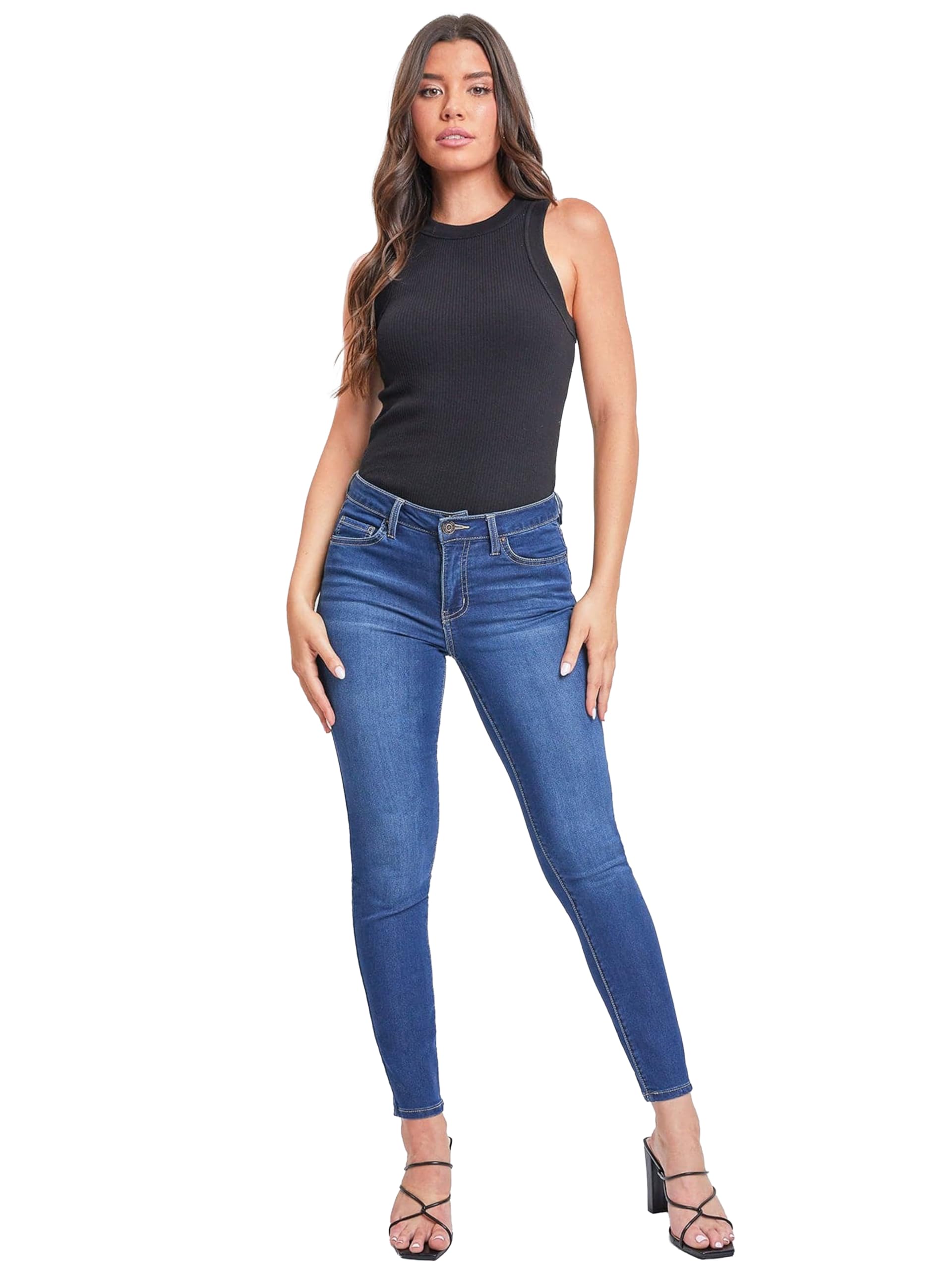 YMI Women's Hyperdenim Super Stretchy Jeans - High Waist Skinny Jeans for Women, Comfortable & Flexible Denim Pants - Perfect for Work, Casual Wear & Night Out