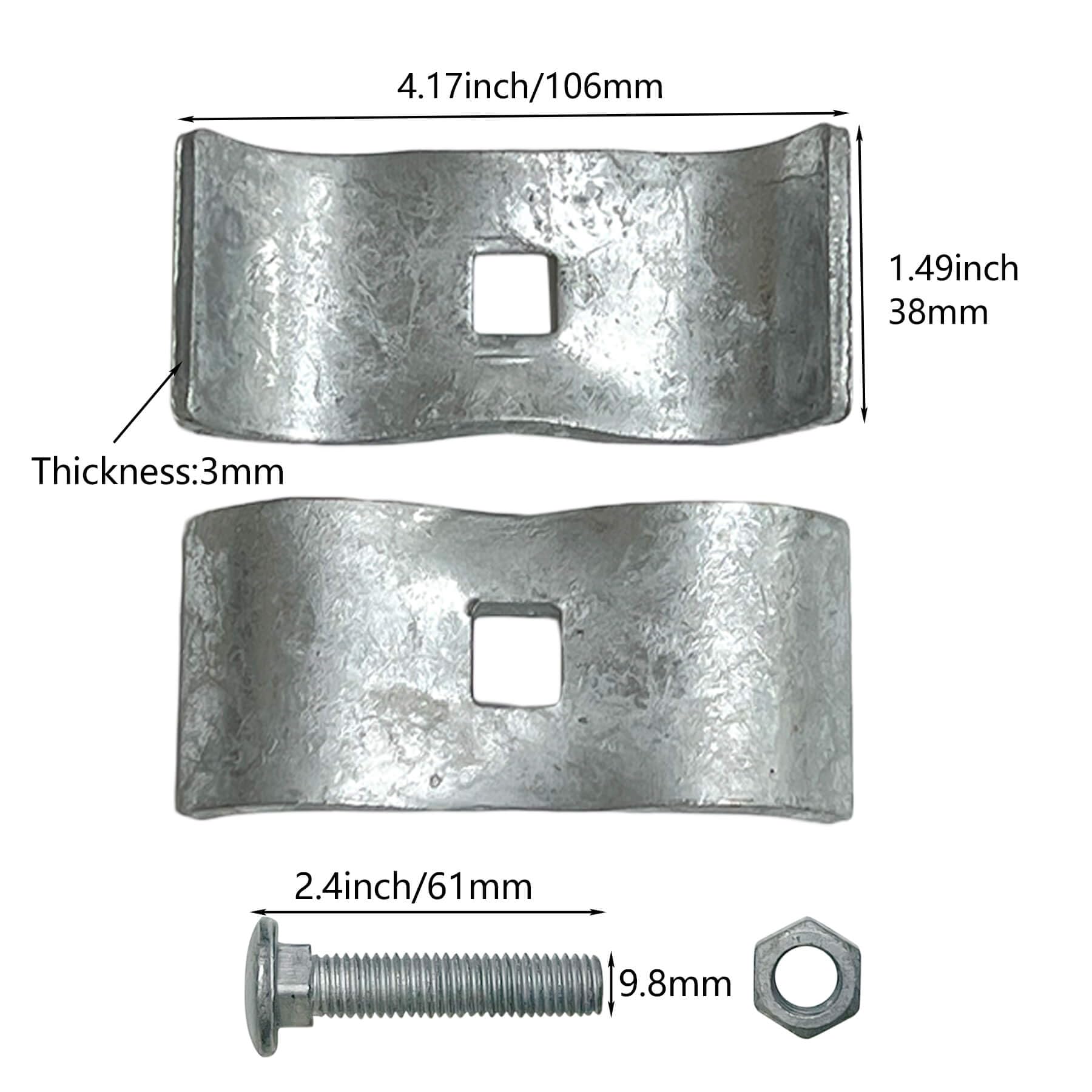 **Galvanized Steel Chain Link Fence Panel Clamps (8-Pack) - 1-5/8