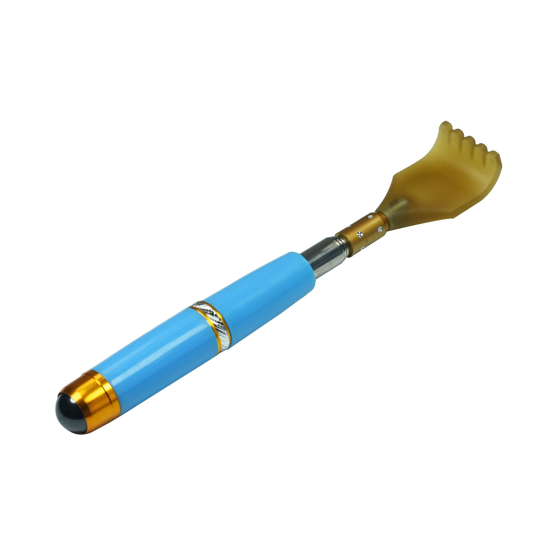 Extendable Telescopic Back Scratcher with Massage Beads - Portable Handheld Back Scratcher for Itch Relief & Acupressure Therapy - Magnetic Bead Massager for Shoulder, Neck & Back Pain Relief - Perfect for Home, Office & Travel Use (Blue)
