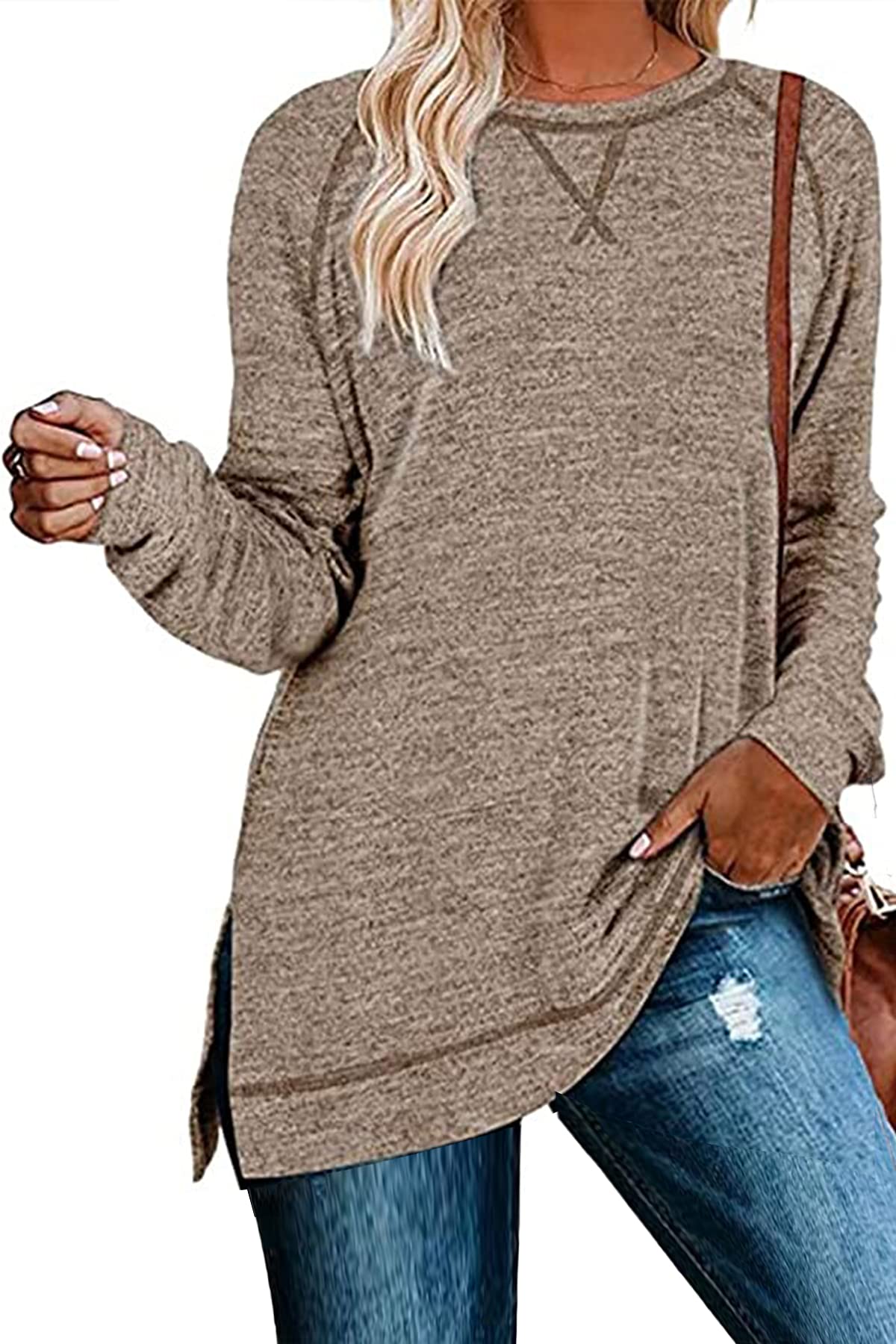 SMENG Women's Long Sleeve Shirt - Lightweight Flowy Blouse for Spring & Fall 2023 | Comfortable Casual Tops for Work, Date Night & Everyday Wear