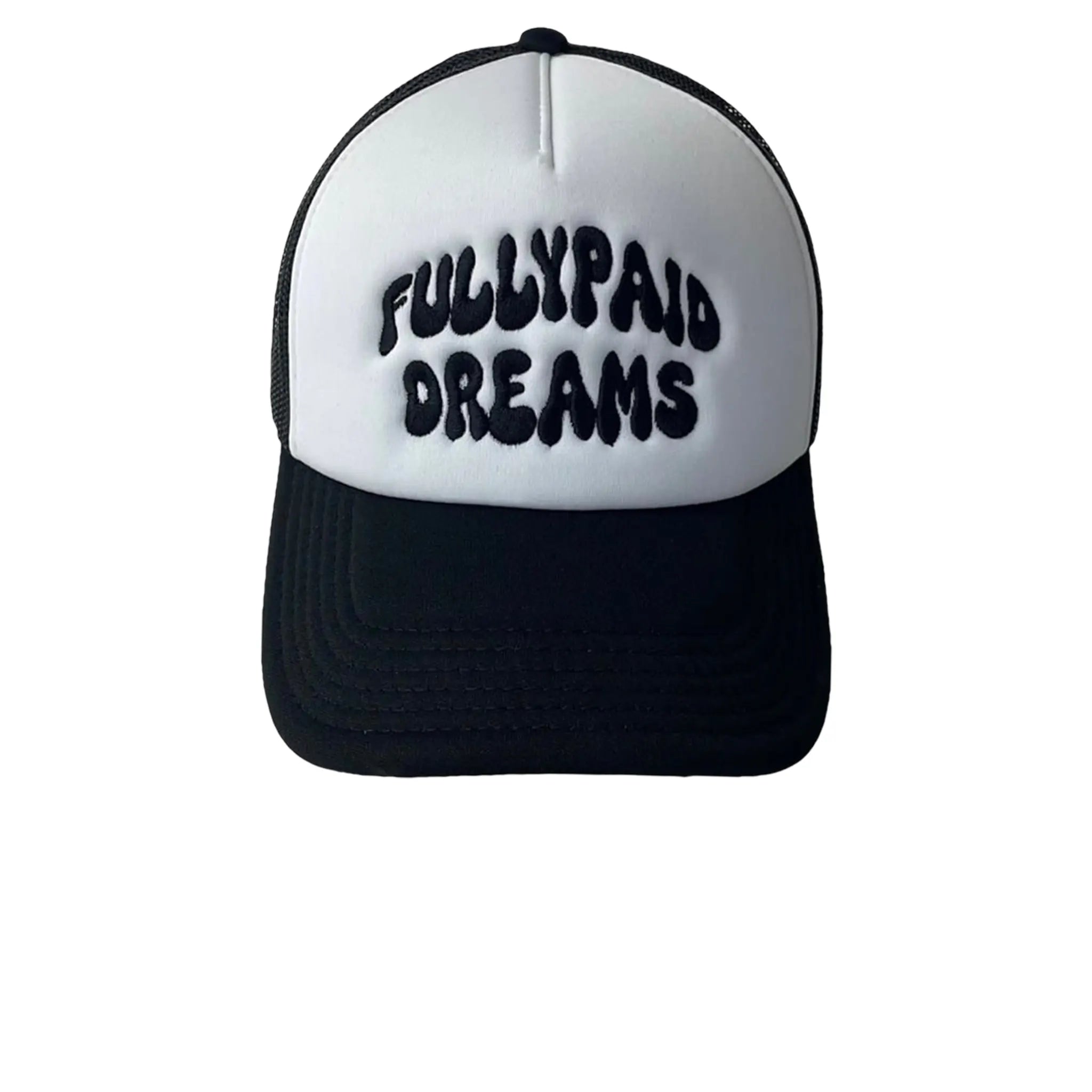 Fully Paid Dreams White & Black Baseball Cap - Stylish Unisex Adjustable Hat for Men & Women - Perfect for Outdoor Sports, Casual Wear & Fashion Accessories
