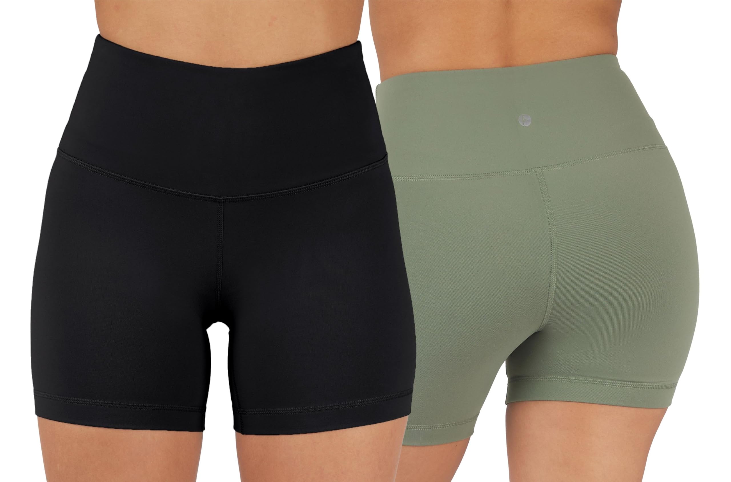 90 Degree By Reflex High Waisted Yoga Shorts for Women - Tummy Control Workout & Running Shorts 2 Pack - Perfect for Gym, Cycling, and Active Lifestyles