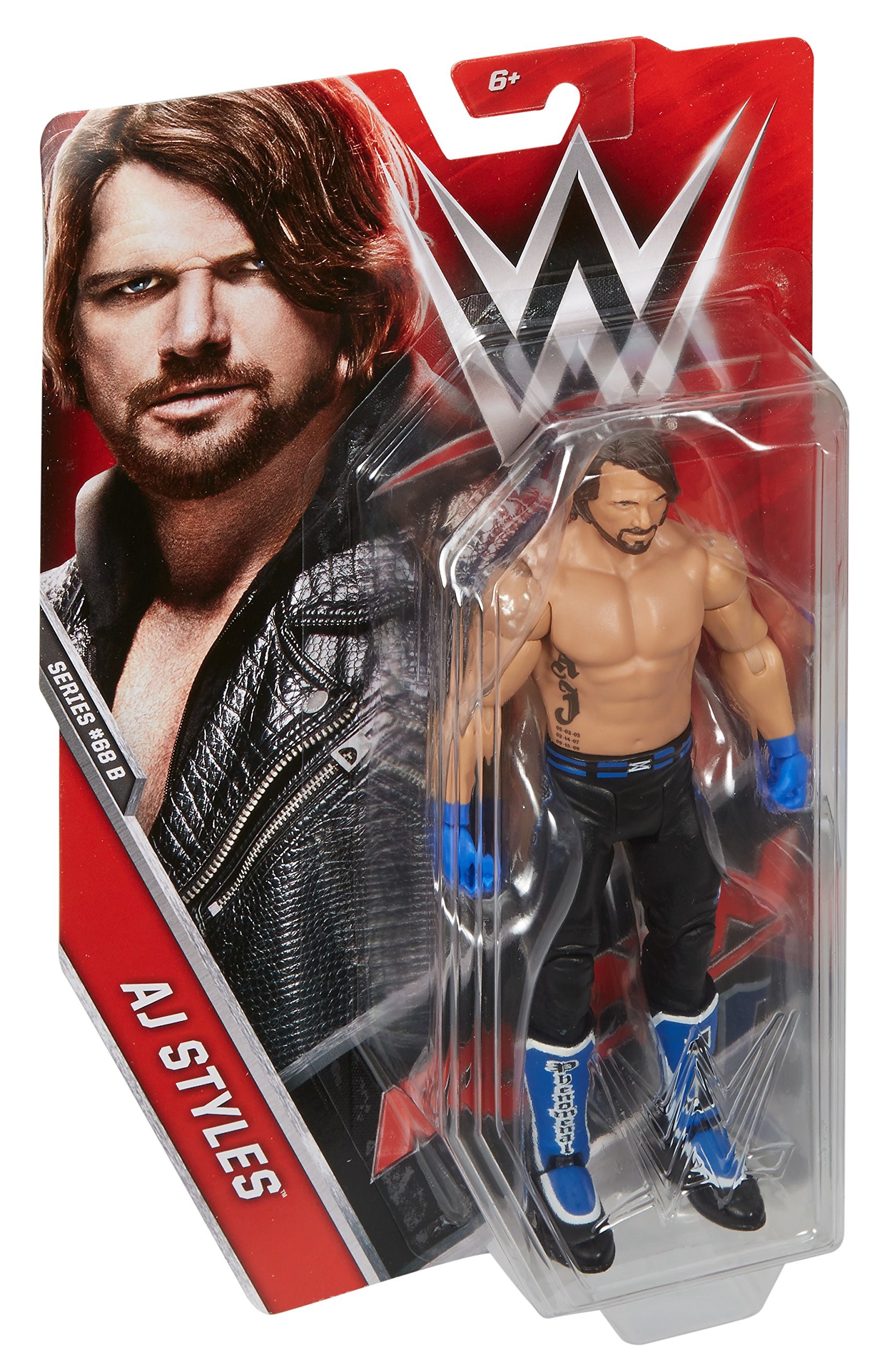 WWE AJ Styles Action Series 68 B Wrestling Figure - Collectible Toy for WWE Fans & Action Figure Enthusiasts - Perfect for Display, Play & Gifts