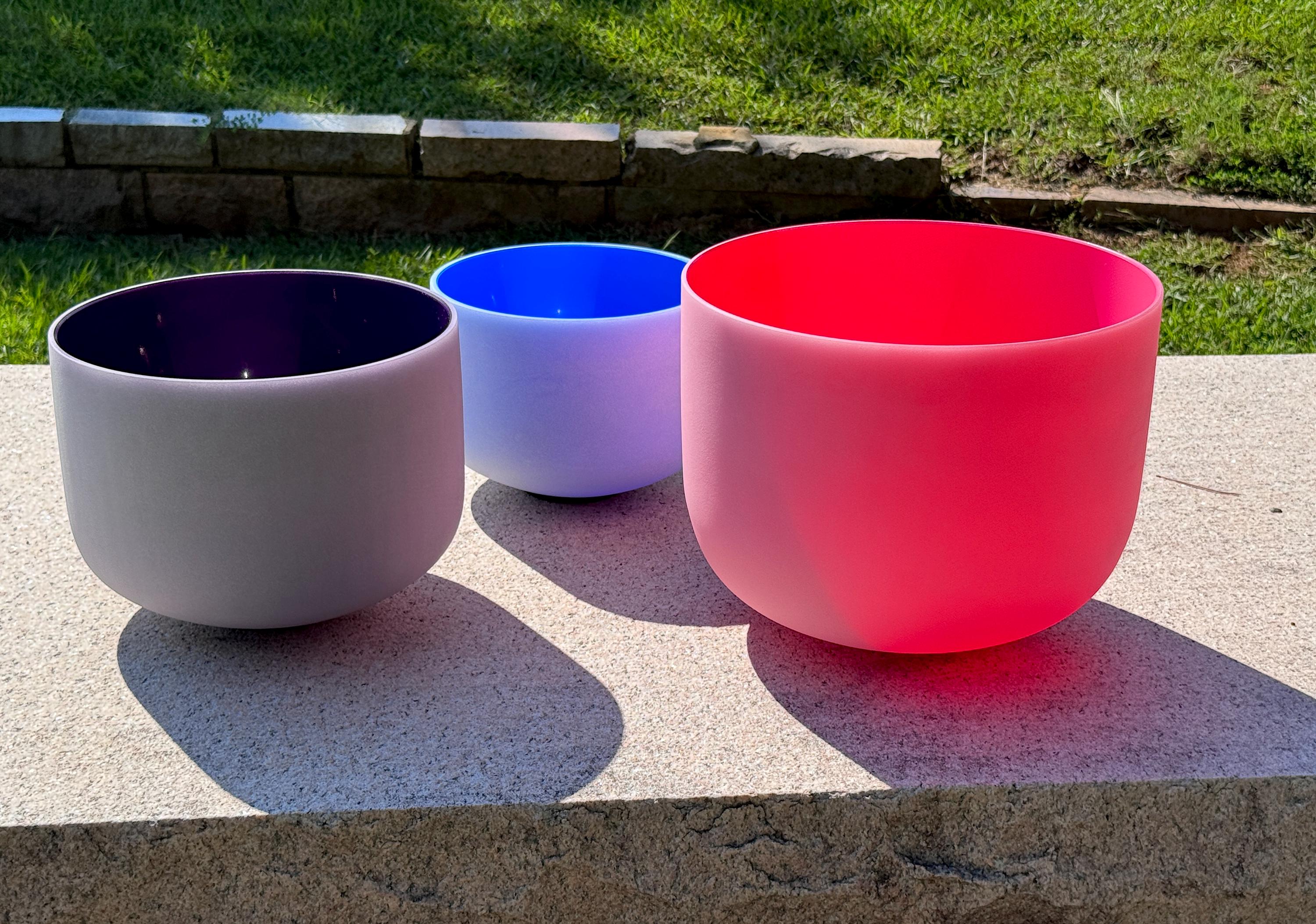 3pc Solfeggio Crystal Singing Bowl Set with Tuning Fork - 174Hz, 285Hz, 417Hz Healing Frequencies - Includes Carry Case for Meditation, Sound Therapy & Chakra Balancing