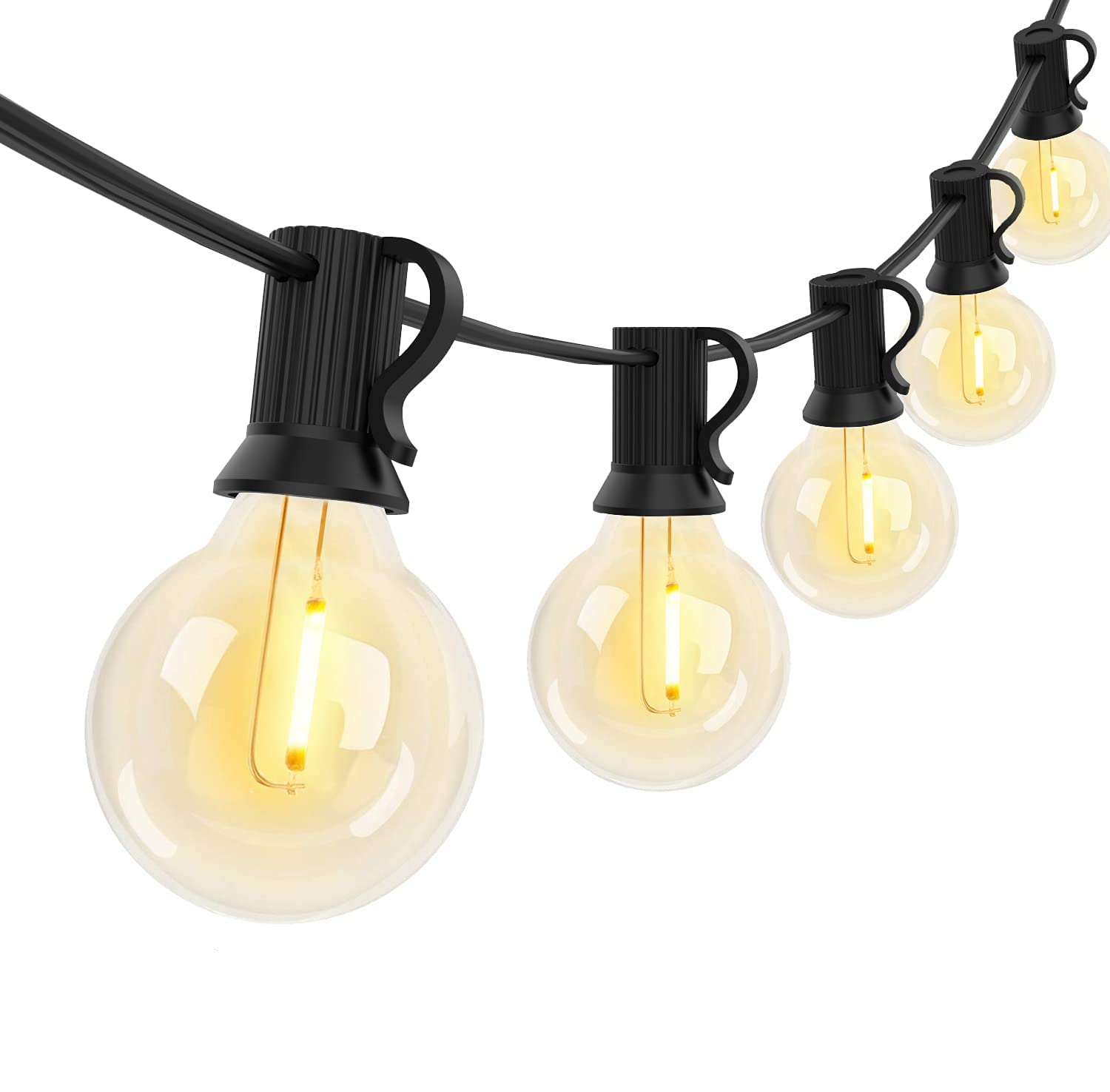 25 Feet Outdoor LED String Lights with 25 Shatterproof G40 Globe Bulbs (Includes 2 Spare) - Commercial Grade Waterproof Backyard Lighting for Patio, Porch, Bistro & Garden Decor - Perfect for Weddings, Parties & Outdoor Dining