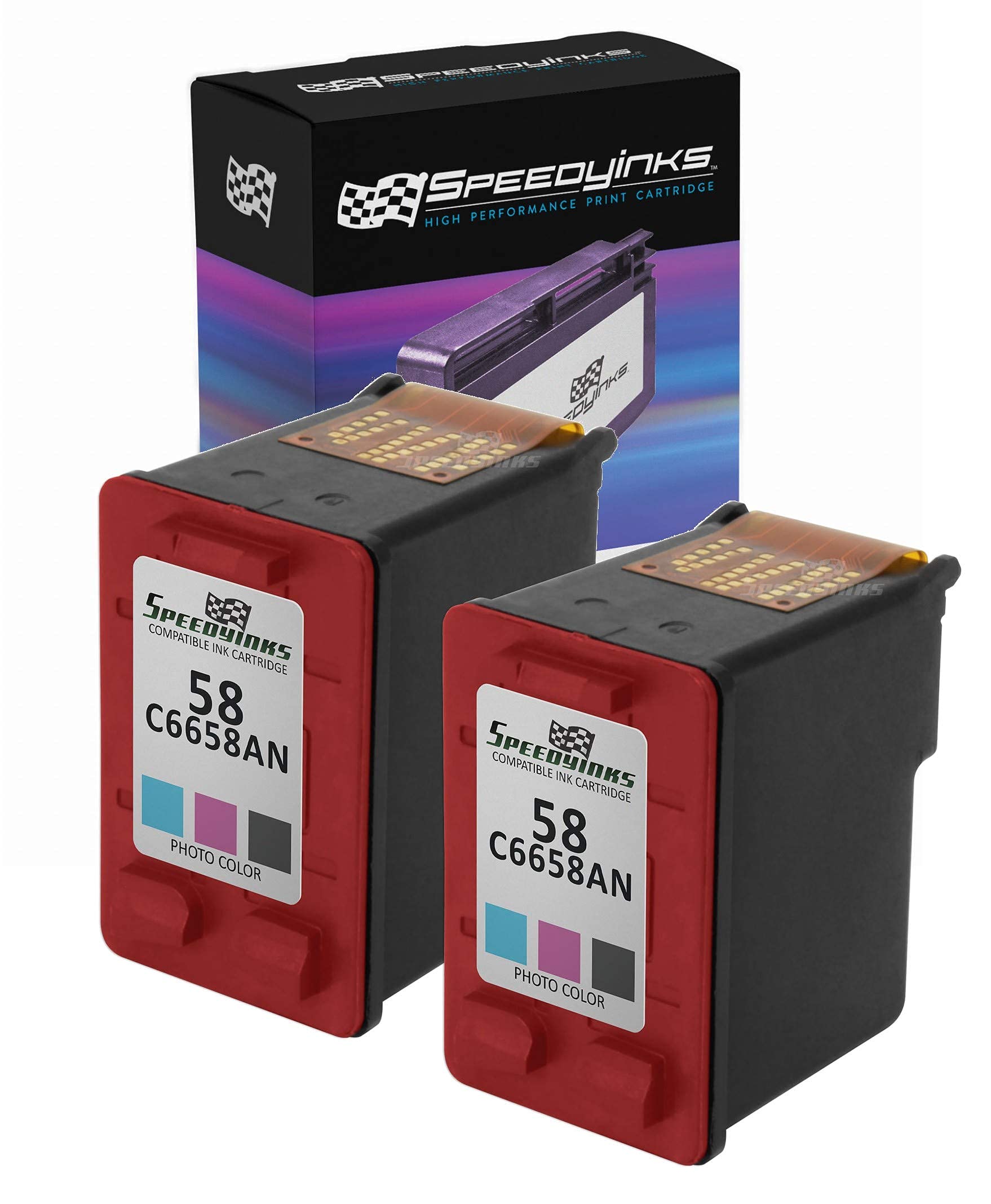 High-Quality Remanufactured HP 58 Ink Cartridge (Photo Color, 2-Pack) - Compatible with HP Deskjet 450, 5150, 5151, 5160, 5168, 5500 Printers - Perfect for Home Office Printing & Photo Projects