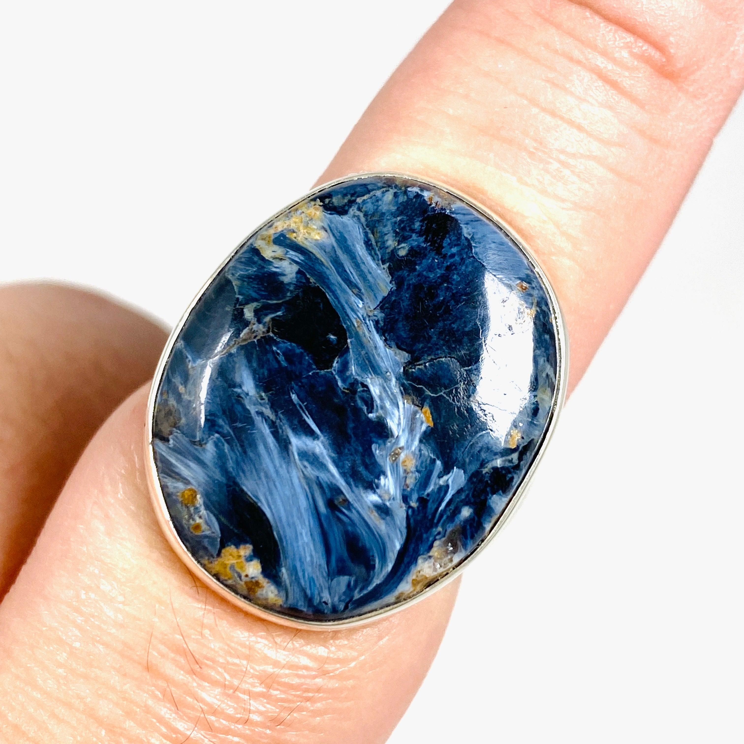 Pietersite Oval Ring Size 9.5 KRGJ2758 - Elegant Gemstone Jewelry for Women, Perfect for Weddings, Parties & Special Occasions