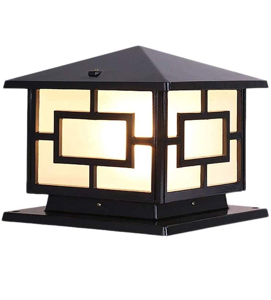 Victorian Style Outdoor Wall Lamp - Waterproof IP44 E27 Glass Shade Pillar Light for Gate, Pool, Terrace, Fence & Villa Decor | Traditional European Post Lantern for Garden, Patio and Landscape Lighting
