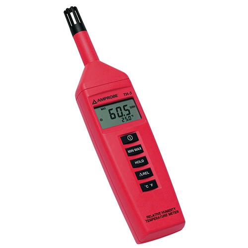 Amprobe TH-3 Digital Hygrometer Thermometer - Accurate Humidity & Temperature Meter for Home, Greenhouse, and HVAC Monitoring