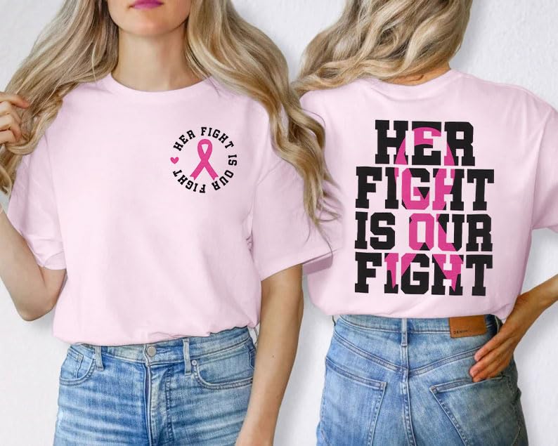 Breast Cancer Tshirt for Women - Pink Ribbon Shirt for Support & Awareness