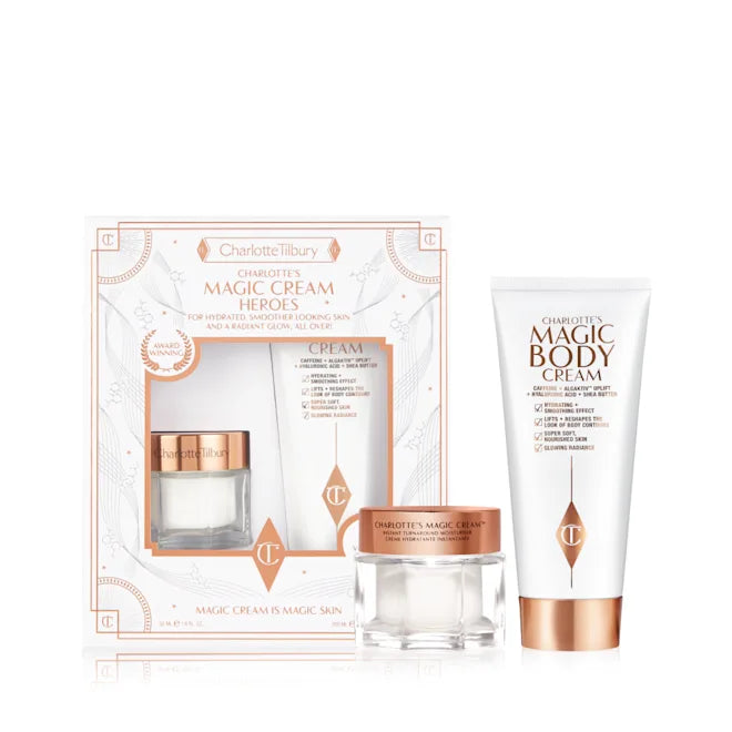 Charlotte Tilbury Magic Cream Hydrating Moisturizer Set - Luxury Skincare for Dry & Sensitive Skin | Perfect for Daily Hydration & Nighttime Repair