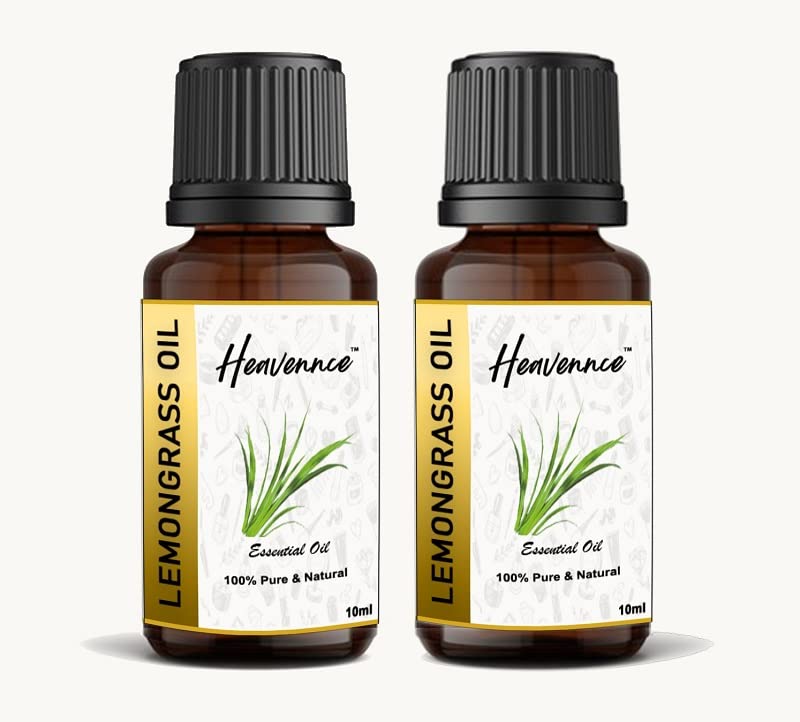 Heavennce Pure Lemongrass Essential Oil - 20ml (Pack of 2) | Natural Aromatherapy Oil for Hair Growth & Skin Care | Diffuser, Massage & Steam Therapy | Perfect for Relaxation, Stress Relief & Home Spa