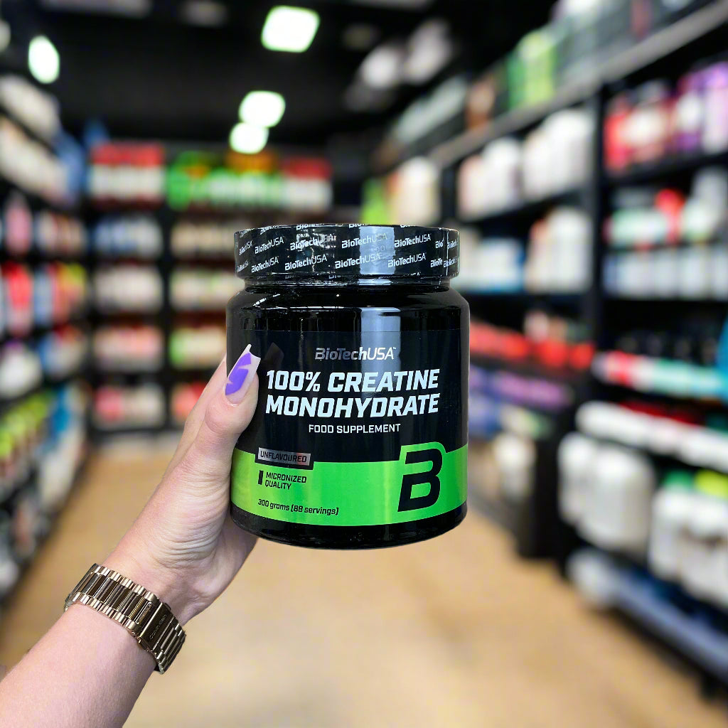 BioTechUSA 100% Pure Creatine Monohydrate Powder - 300g Unflavored Supplement for Muscle Growth & Strength | Pre-Workout & Post-Workout Recovery | Gym & Fitness Enthusiasts