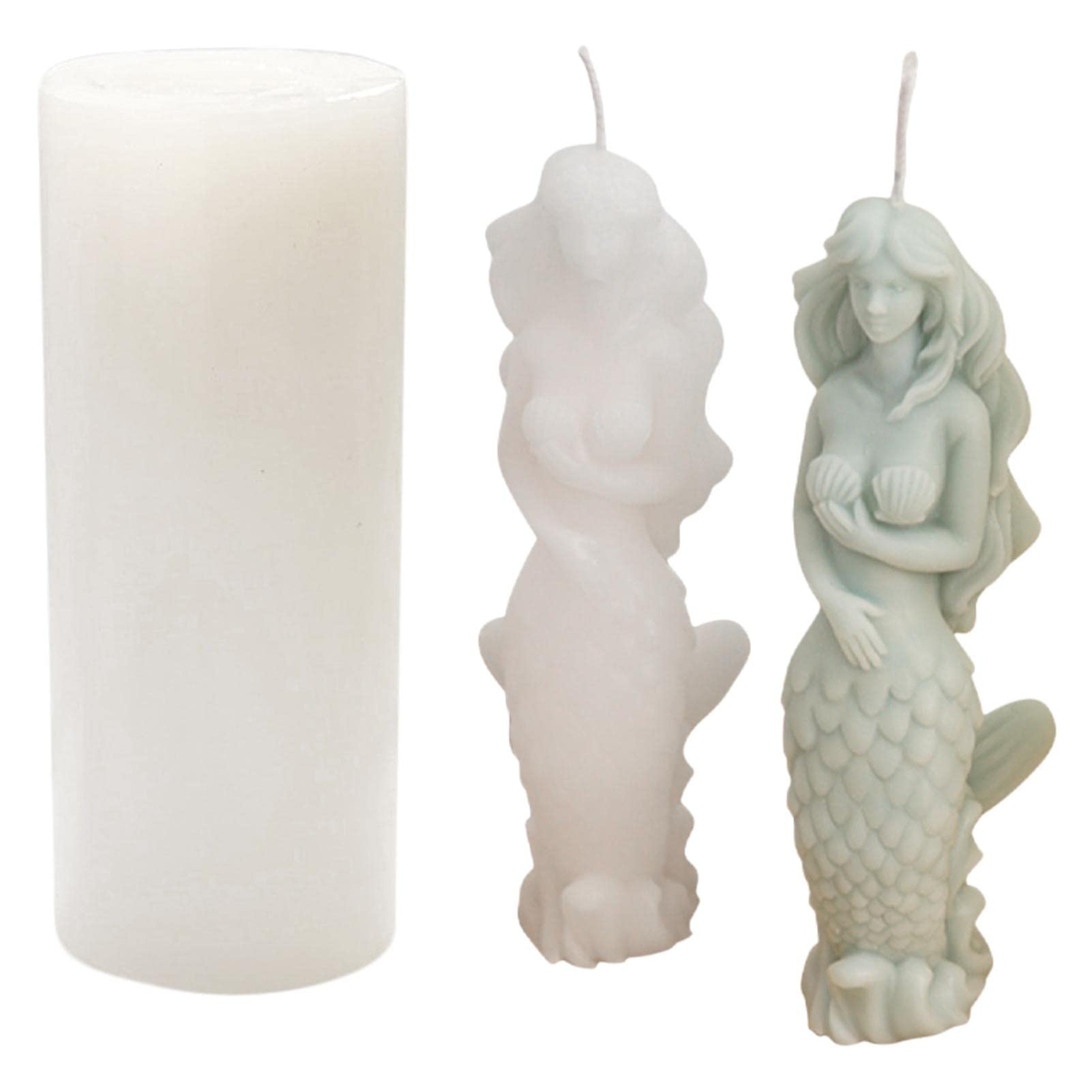 3D Mermaid Silicone Candle & Soap Molds for DIY Crafts - Reusable Handmade Candle Making Kit - Perfect for Halloween Party Decorations, Home Decor & Gift Making