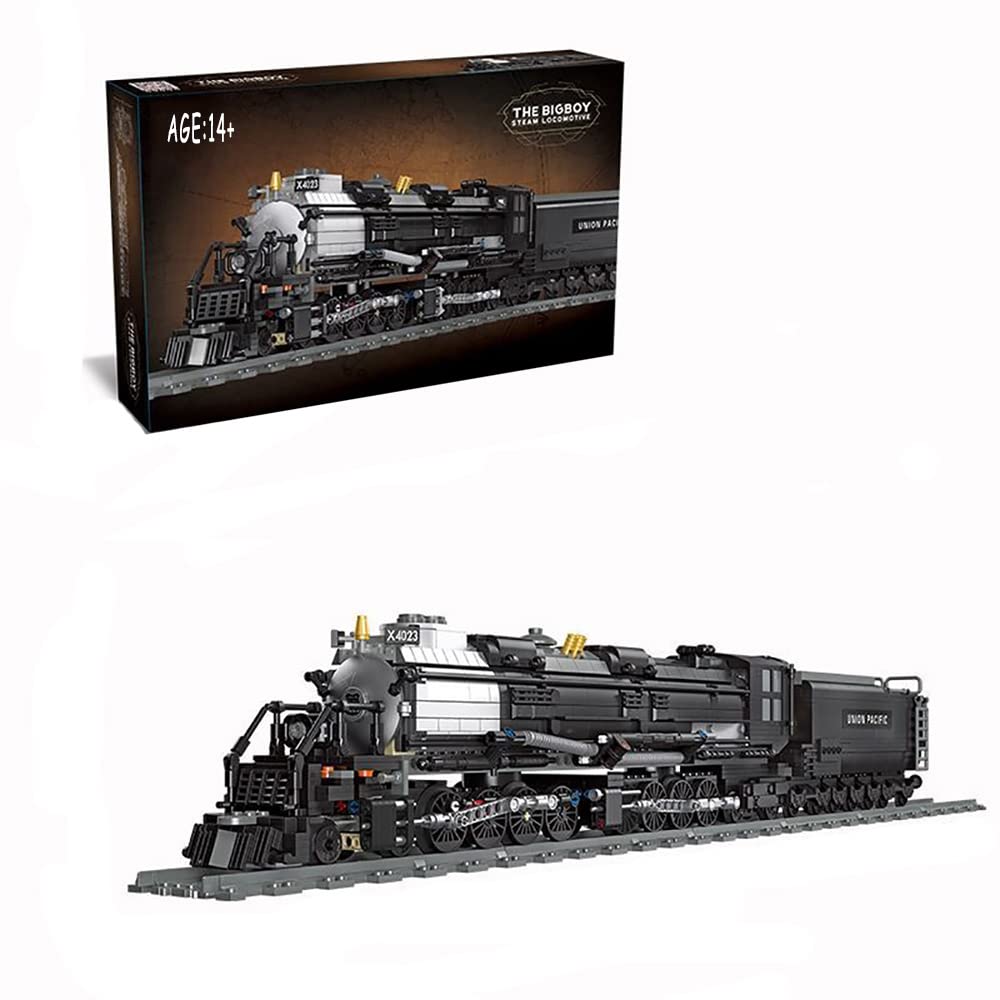 DAXX BIGBOY 1608-Piece Steam Train Building Kit - Engineering Toy with Train Track Display Set | Lego-Compatible Model Locomotive | Perfect Gift for Train Enthusiasts | STEM Educational Toy for Kids & Adults | Great for Home Decoration, Collectors Display & Creative Play