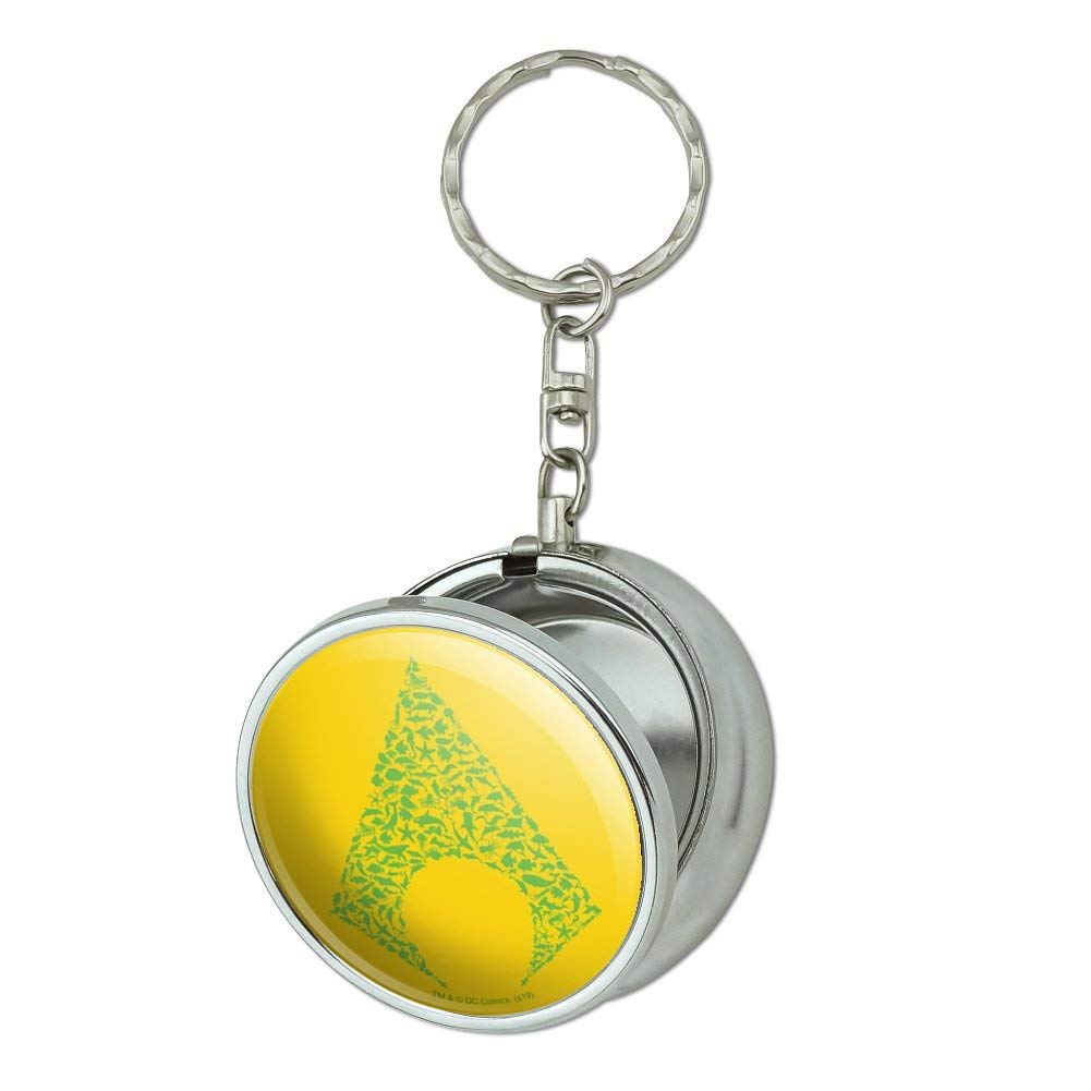 Aquaman Logo Keychain with Cigarette Holder - Portable Travel Ashtray for Purse or Pocket - DC Comics Superhero Collectible for Fans - Perfect for Smoking Accessories, Gifts & Fandom Merchandise