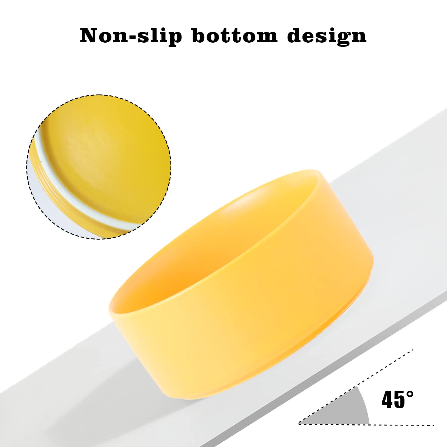 Custom Personalized Ceramic Dog Bowl - Non-Slip Pet Food & Water Dish with Engraved Name - Yellow Pet Feeding Bowl for Small Medium Large Dogs - Perfect for Home, Travel & Outdoor Use