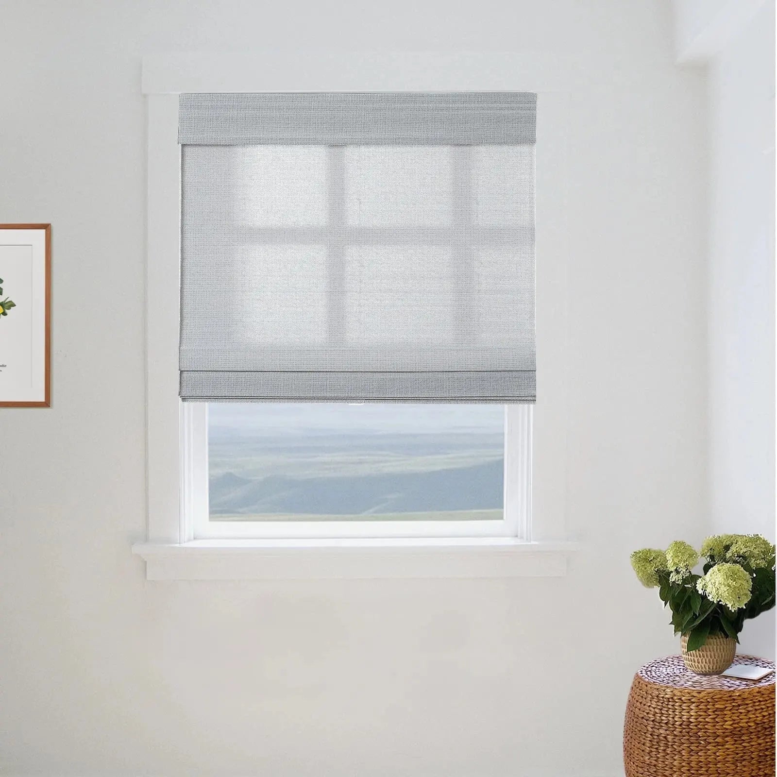 Natural Woven Bamboo Window Shade | Moonstone Color | Eco-Friendly Room Darkening Shades for Living Room, Bedroom & Nursery