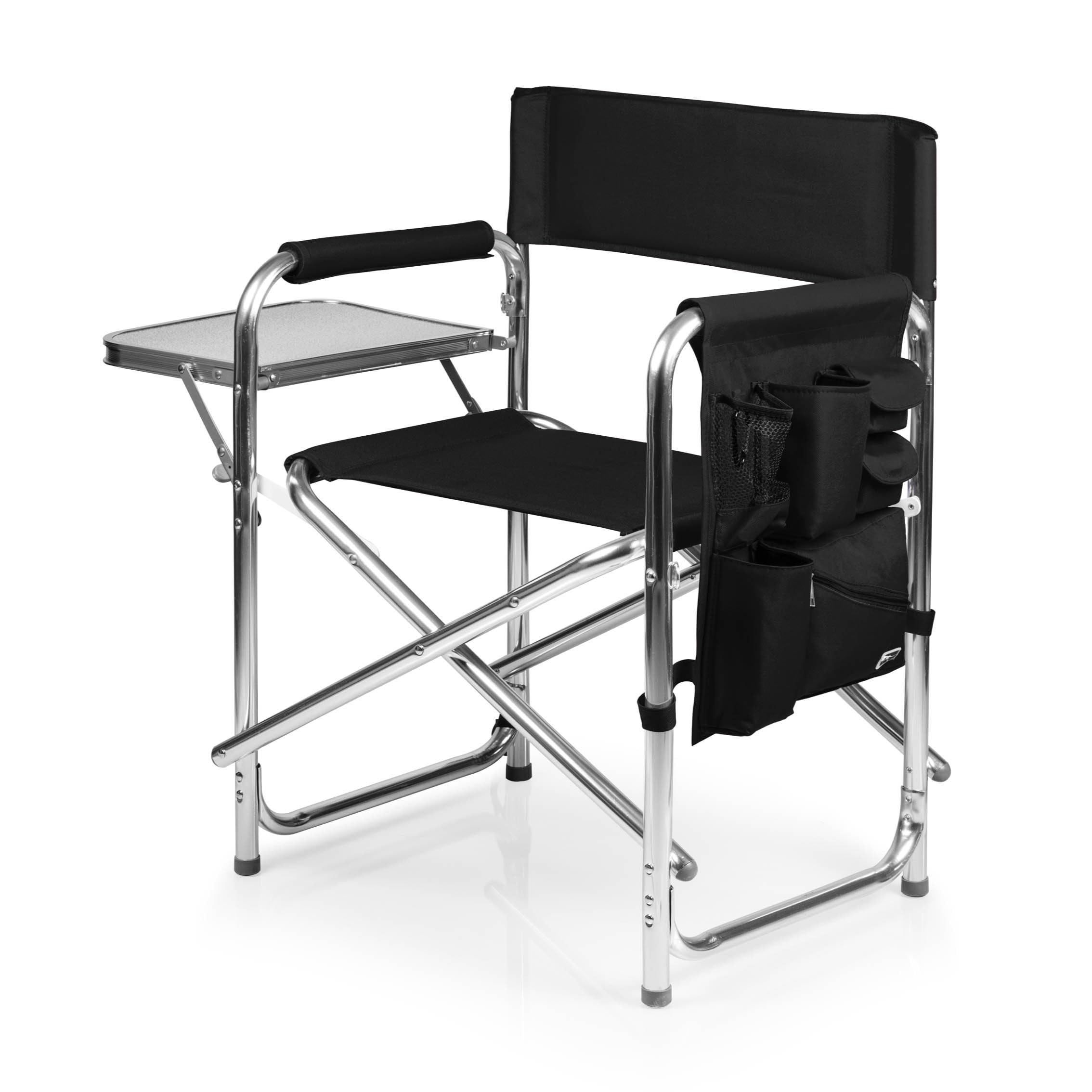 ONIVA - a Picnic Time Brand - Portable Folding Sports Chair with Side Table | Lightweight Beach & Camping Chair for Adults | Perfect for Outdoor Events, Picnics, Beach Trips & Sporting Games (Black)