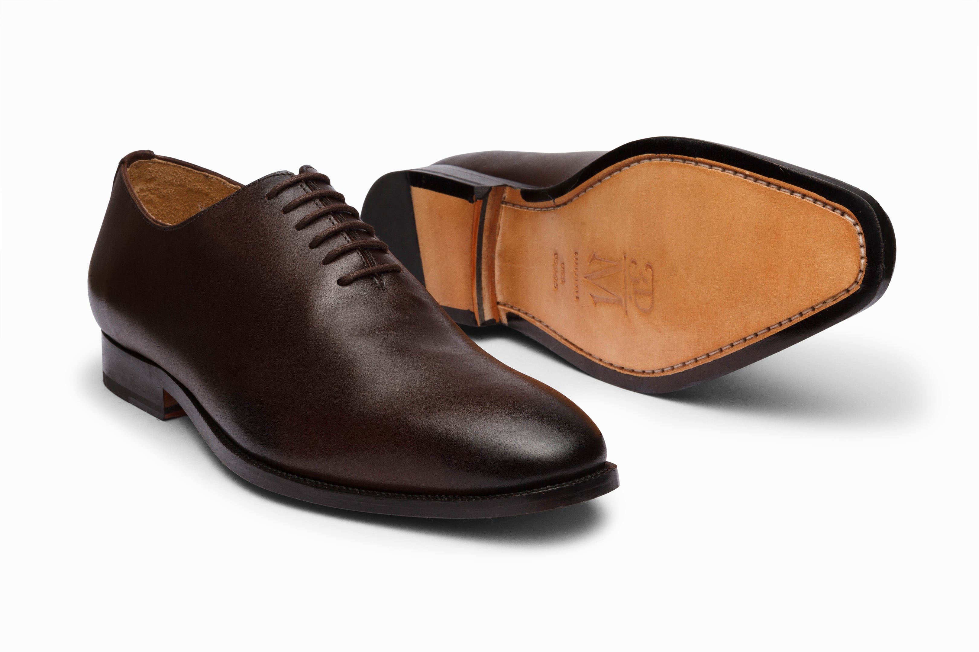 Premium Plain Wholecut Oxford Dress Shoes for Men - Classic Dark Brown Leather Formal Shoes for Business, Office & Wedding Occasions