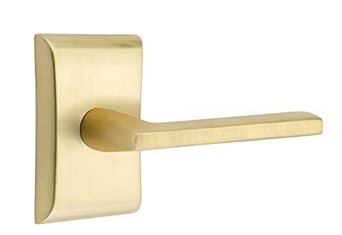 Emtek Privacy Set - Neos Rosette & Helios Lever (Left Hand, Oil Rubbed Bronze) | Premium Door Hardware for Home Security & Style | Perfect for Bedrooms, Bathrooms & Private Spaces