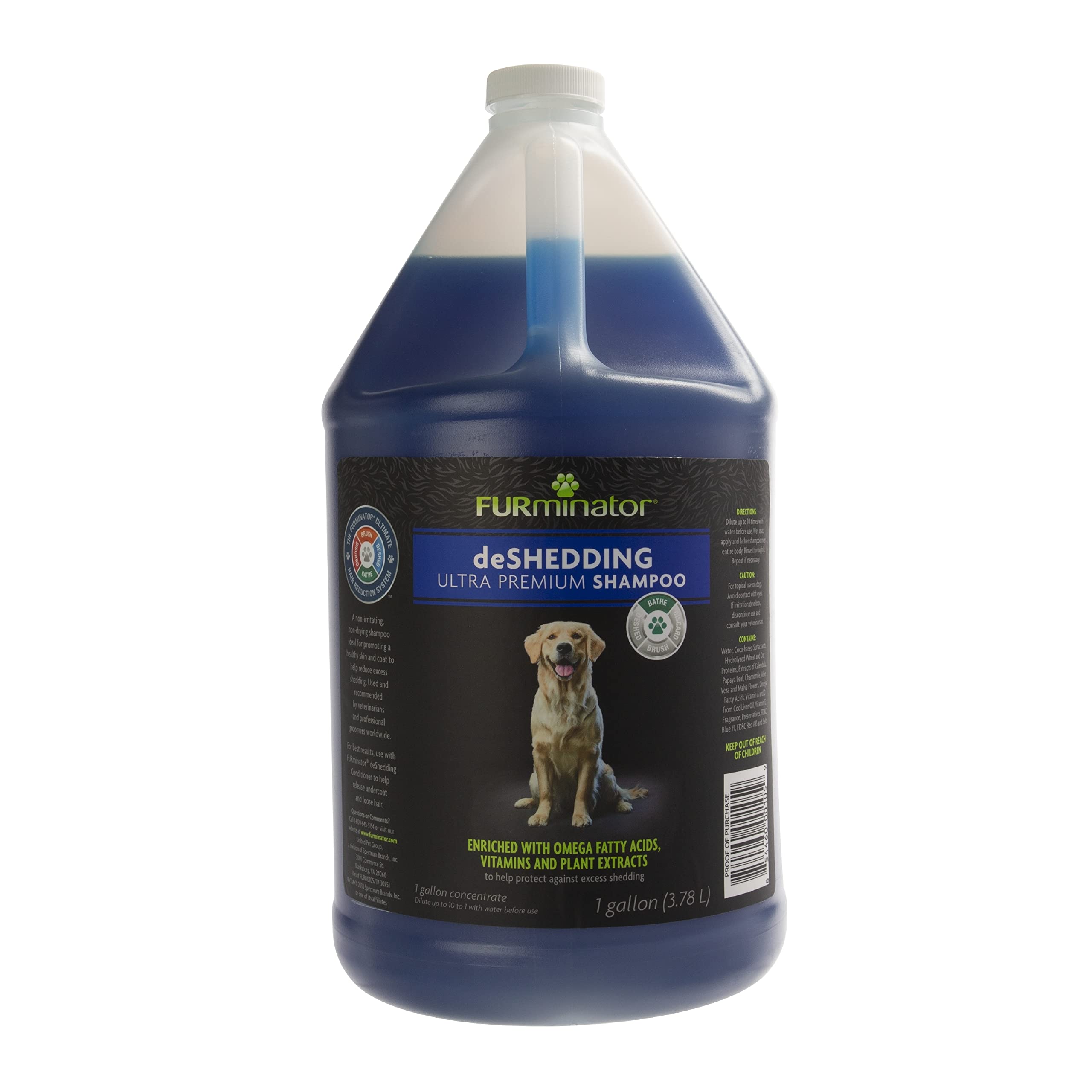 FURminator Ultra Premium Dog Shampoo for Shedding Control - Gentle Deshedding Formula for Dogs & Puppies - Perfect for Bath Time & Grooming Sessions