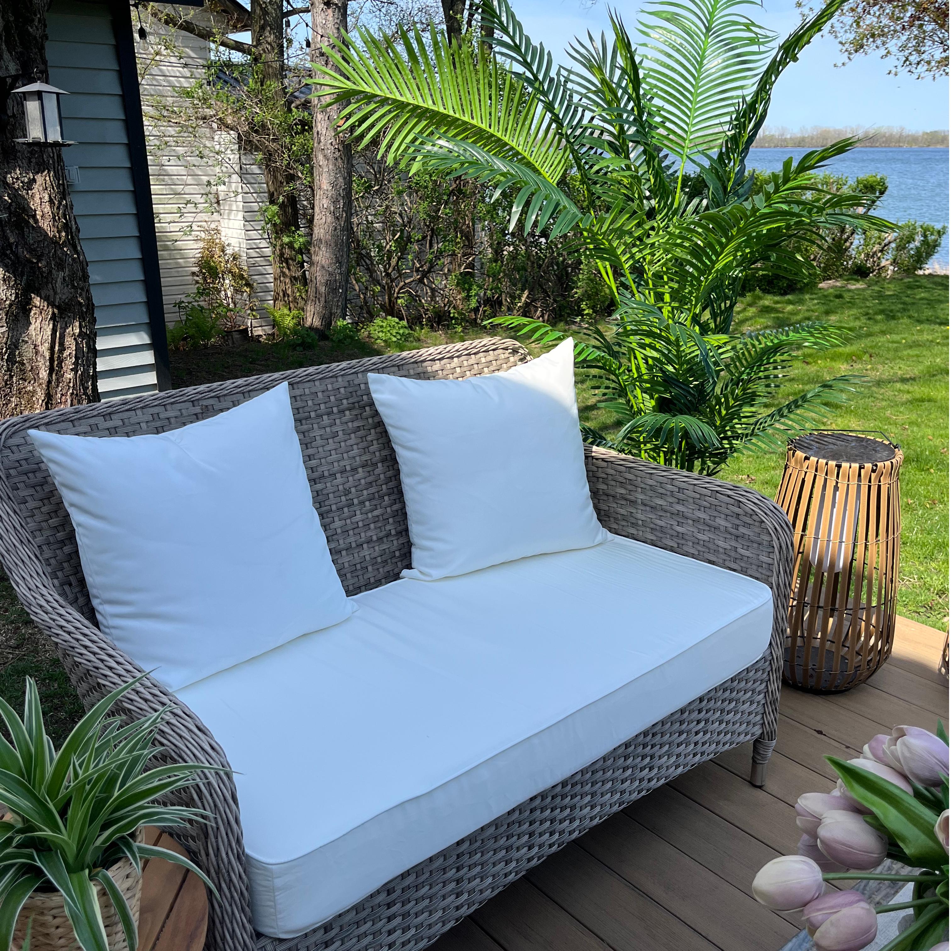 Waterproof Orange Custom Bench Cushion - Durable Outdoor Sofa Cushion & Chair Pads for Patio Furniture - Perfect for Garden, Deck, Poolside and Backyard Relaxation