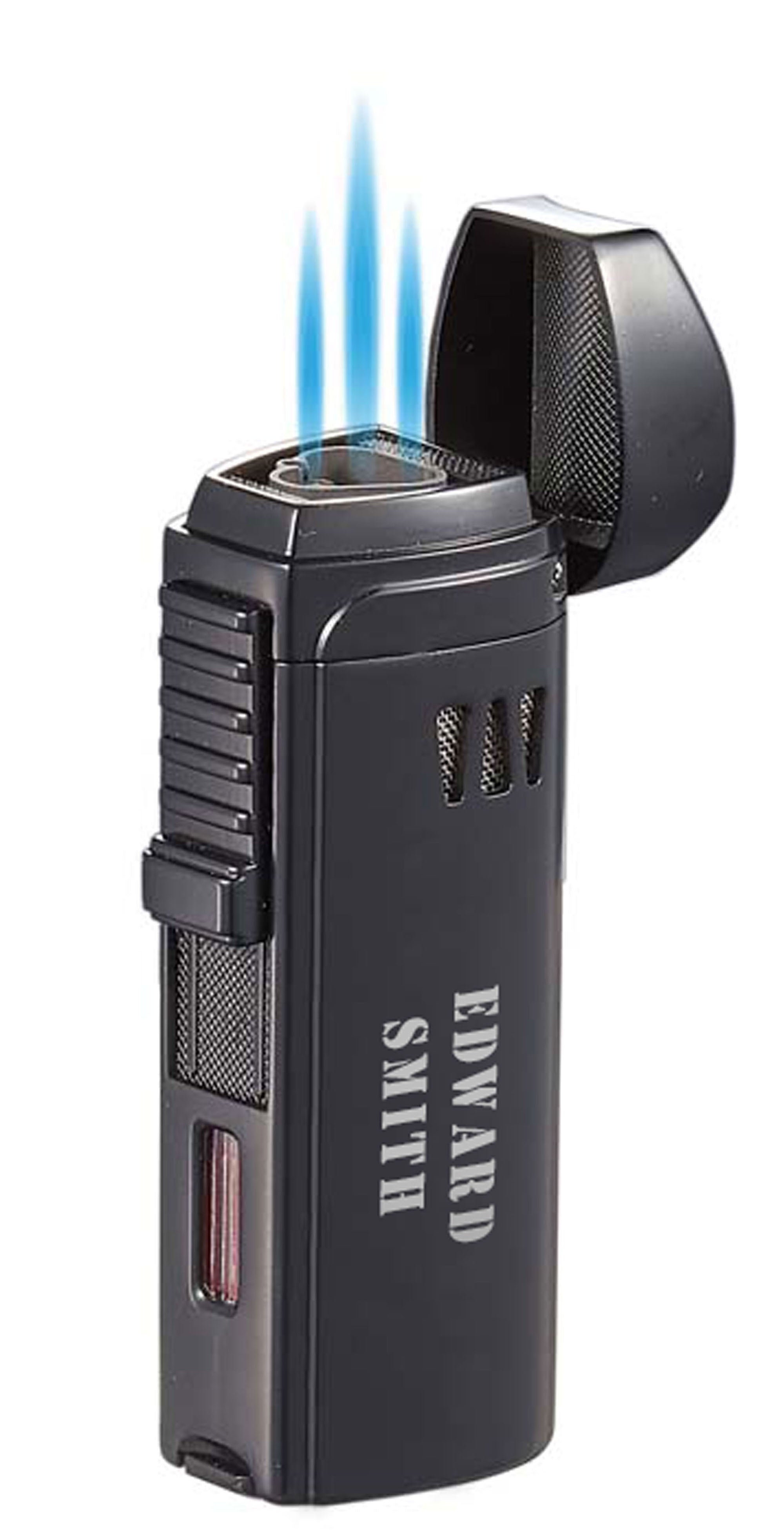 Visol Denali Triple Torch Cigar Lighter - Windproof Butane Lighter for Cigars, Cigarettes & Outdoor Use - Durable Black Finish (Perfect for Smoking, Camping & Gifts)