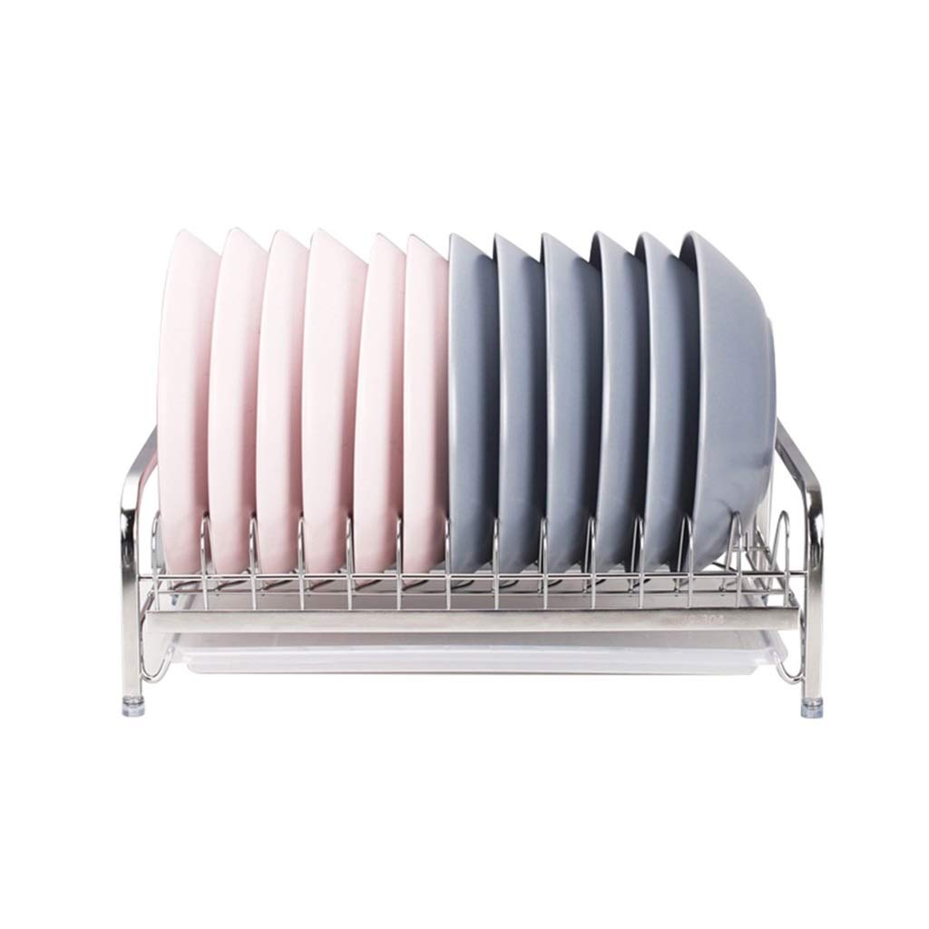 304 Stainless Steel Single-Tier Kitchen Dish Rack - Space Saving Dish Drainer & Drying Basket for Countertop - Perfect for Small Kitchens, Apartments & RVs