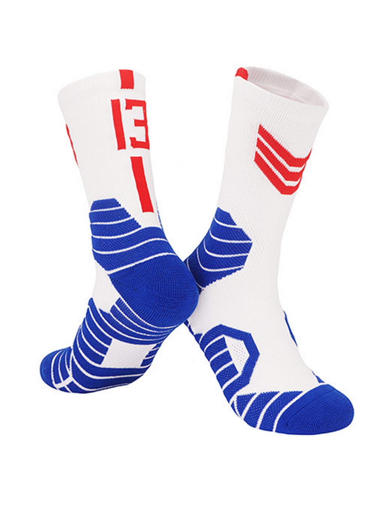 Jueshanzj Men's Basketball Socks with Custom Team Number - Moisture-Wicking Athletic Socks for Basketball, Running & Sports - Perfect for Team Uniforms & Training Sessions