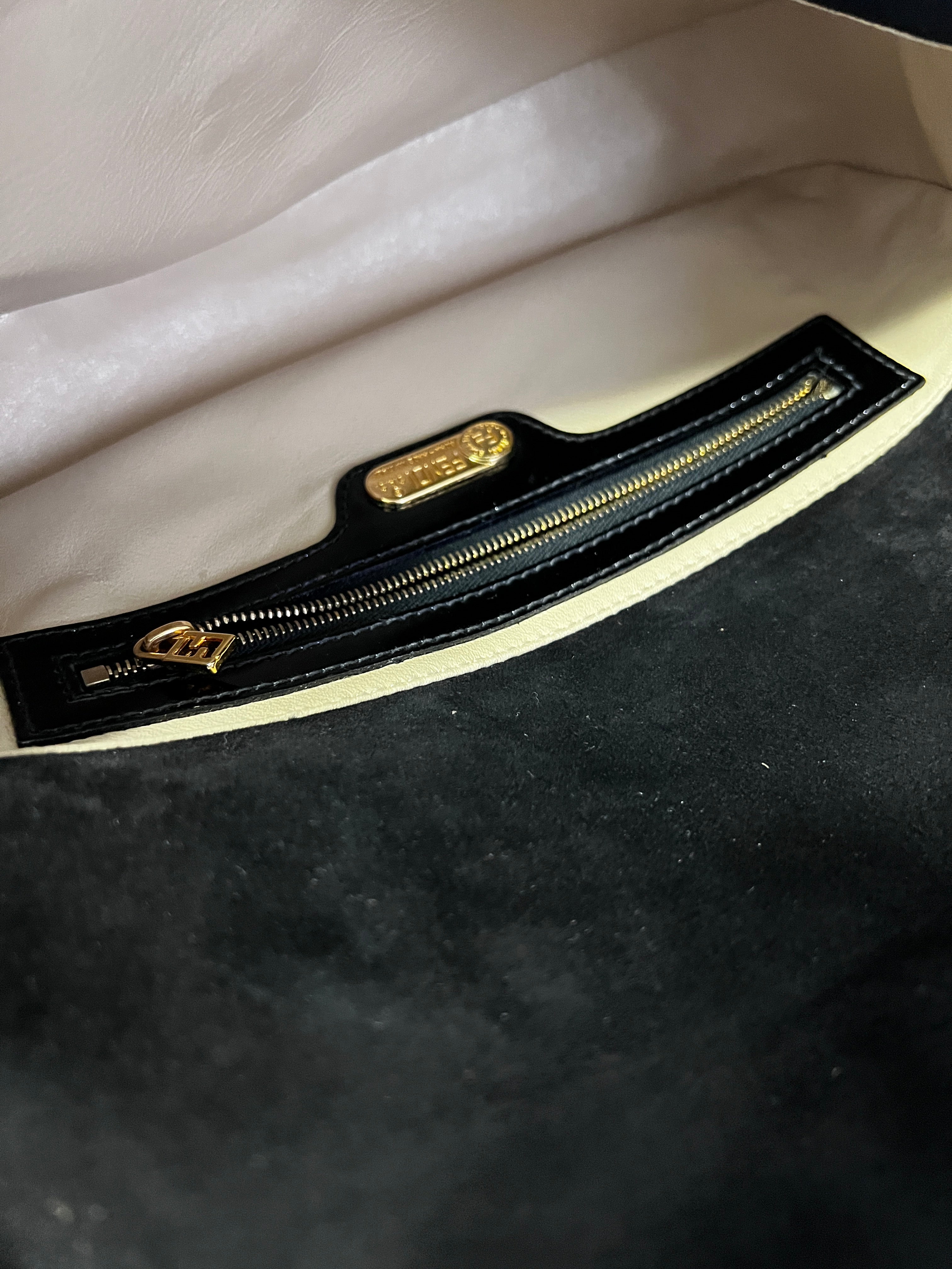 Fendi Black Patent Leather Baguette Bag - Luxury Designer Crossbody Purse for Women, Perfect for Evening Parties & Date Nights